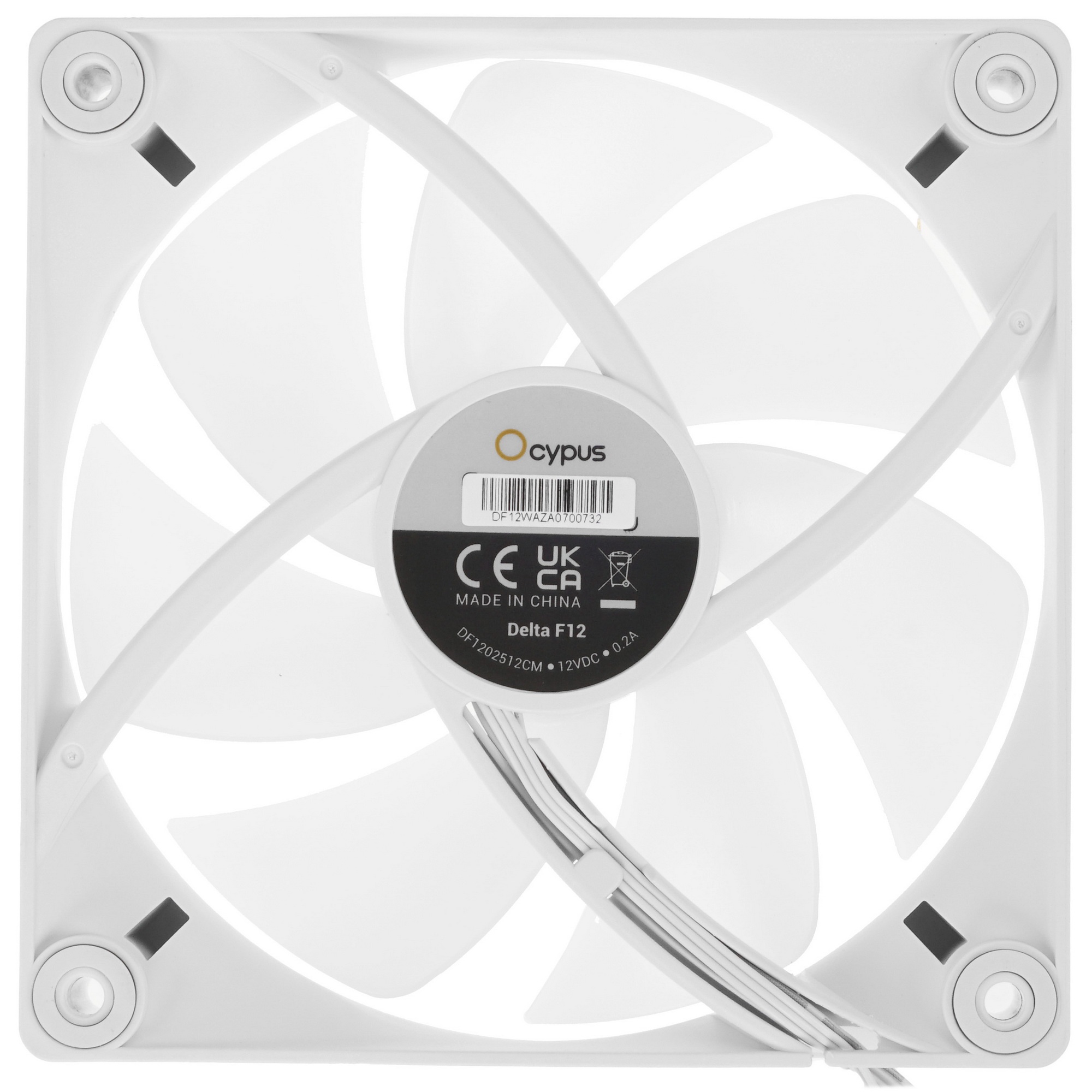 Вентилятор для корпуса Ocypus Delta F12 BK ARGB белый 120мм 2000rpm 4-pin