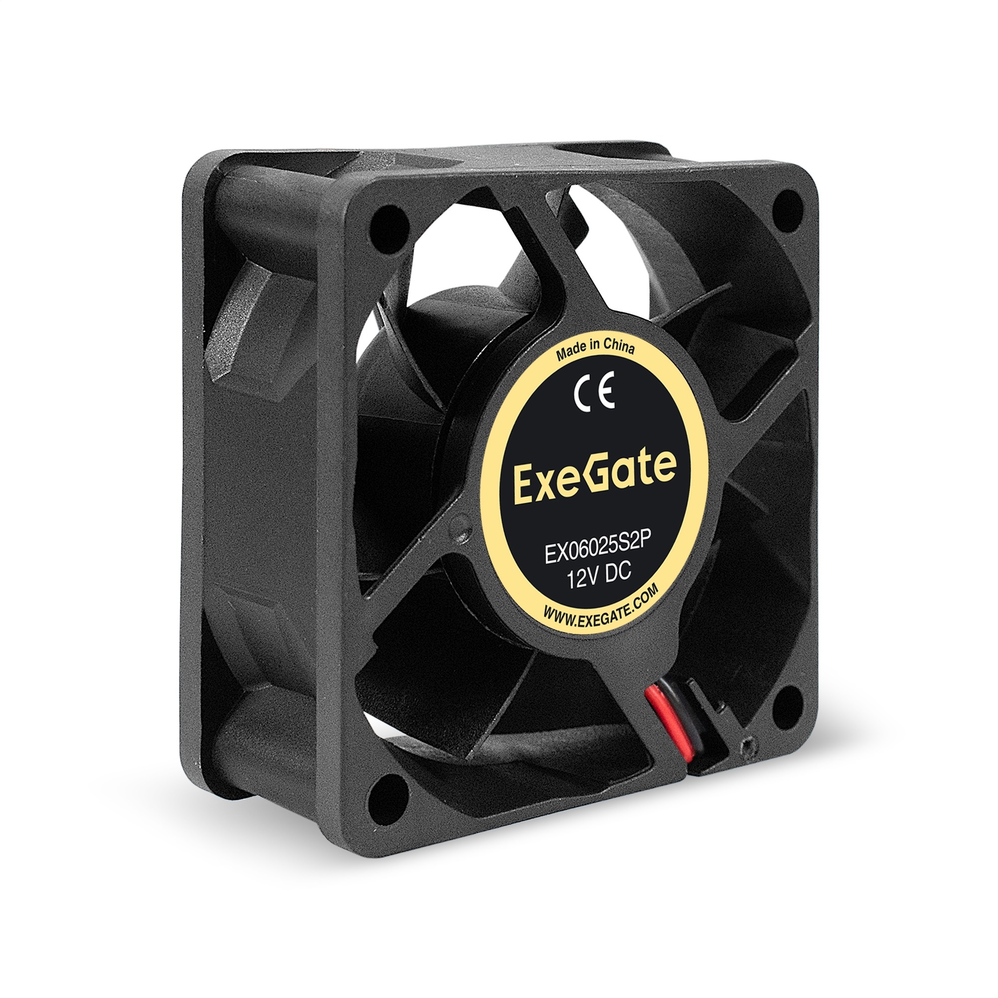 Вентилятор для корпуса ExeGate EX06025S2P черный, 60 мм, 3500 об/мин, 24 дБ, 2 pin