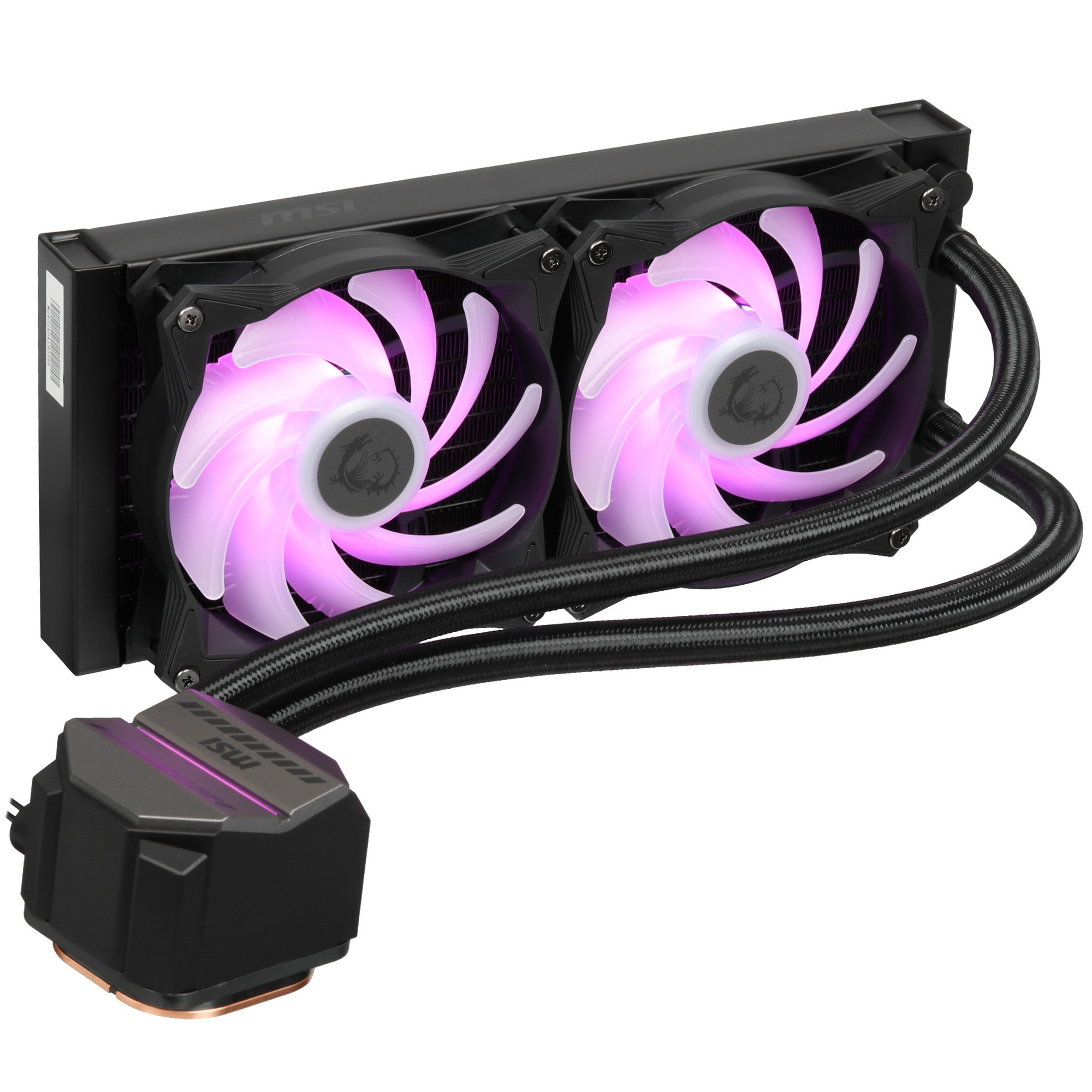 Жидкостная система охлаждения MSI MAG CORELIQUID M240 2x ARGB черный 120мм алюминий+медь 2000rpm 34.