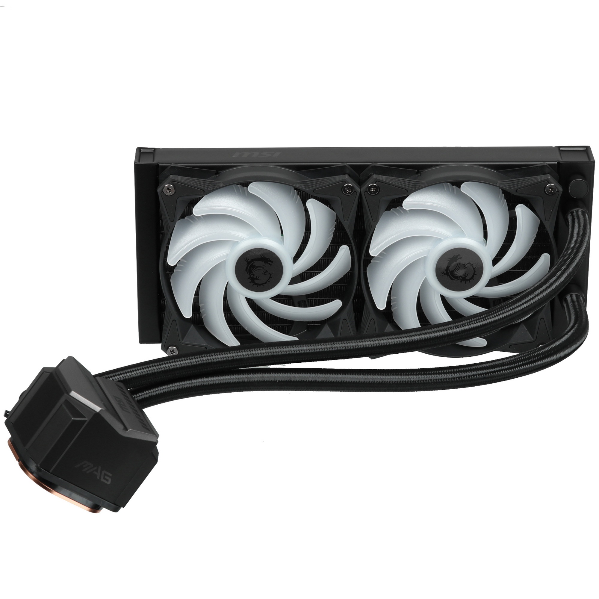 Жидкостная система охлаждения MSI MAG CORELIQUID M240 2x ARGB черный 120мм алюминий+медь 2000rpm 34.