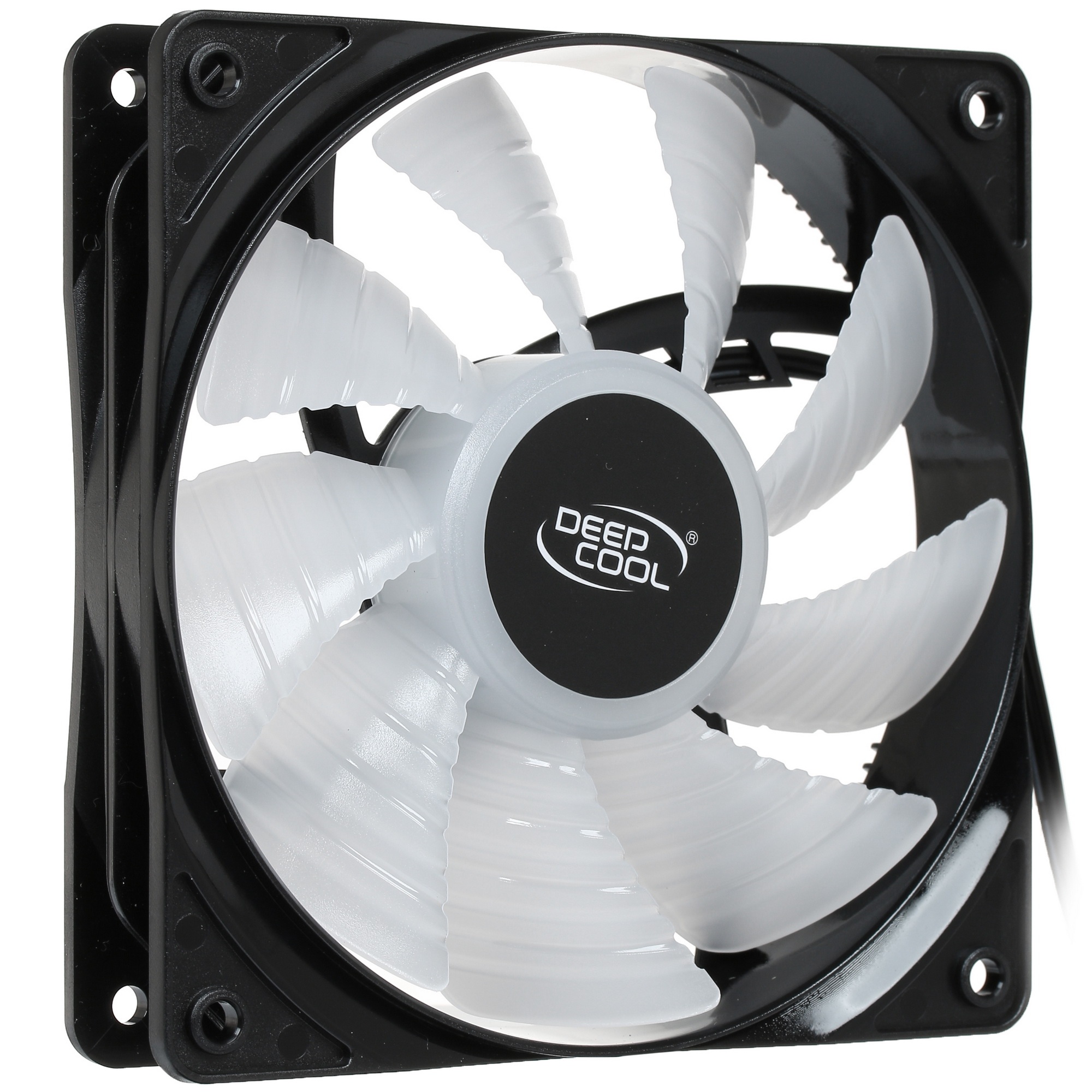 Вентилятор DEEPCOOL RF120W DP-FLED-RF120-WH черный 120мм 1300rpm 22db 4-pin