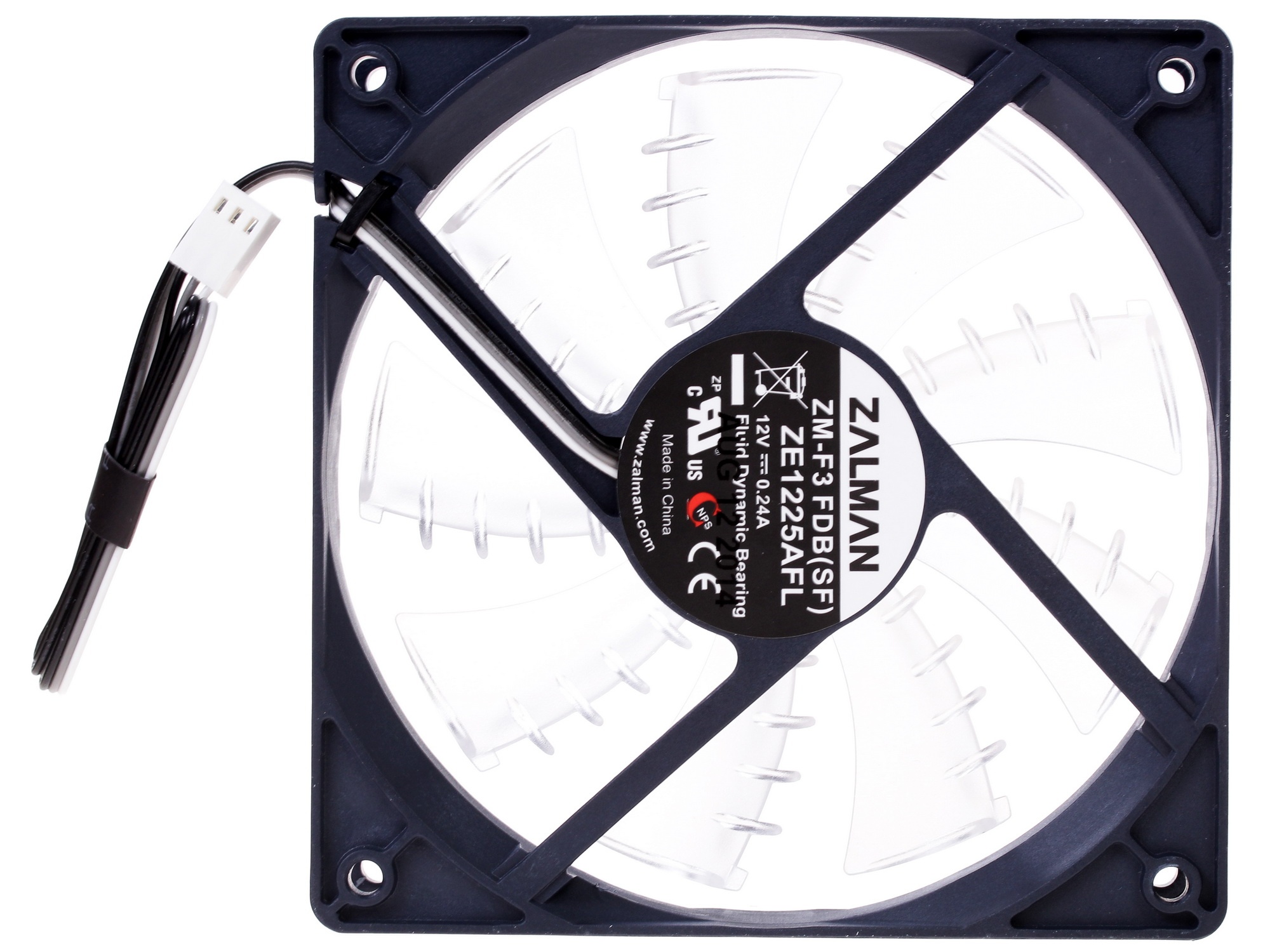 Вентилятор для корпуса Zalman ZM-F3 FDB (SF) черный, 120 мм, 1200 об/мин, 23 дБ, 3 pin