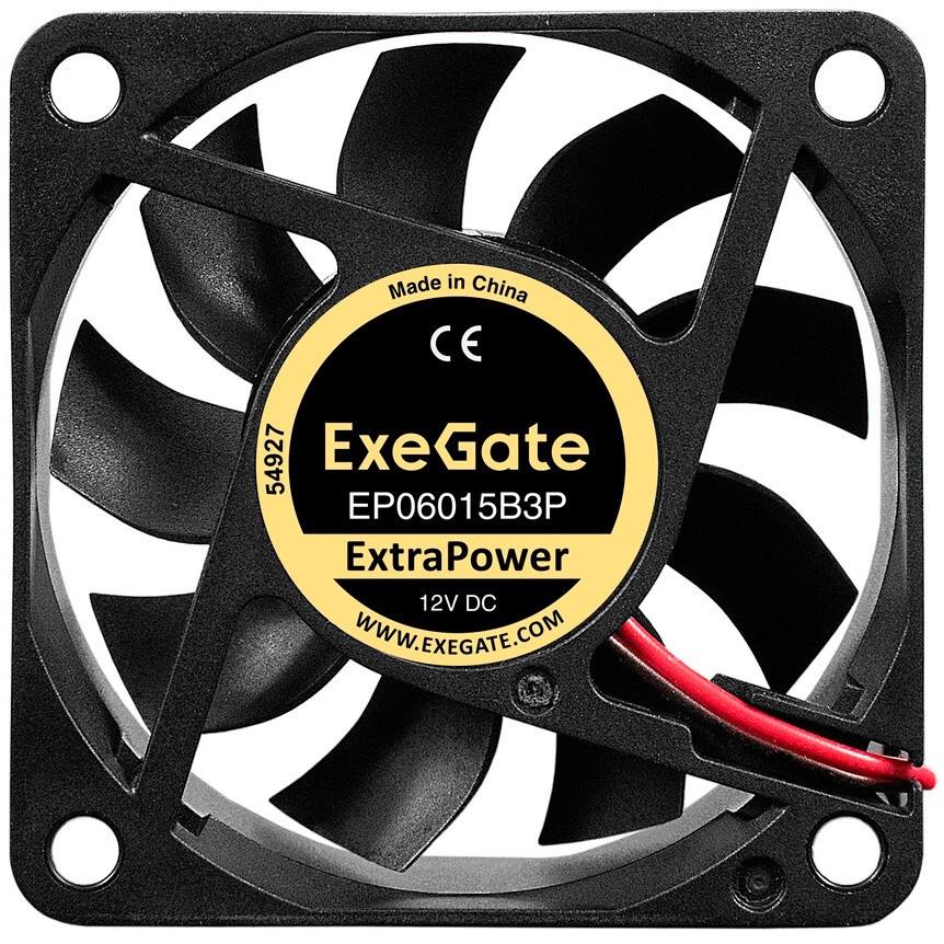 Вентилятор для корпуса ExeGate ExtraPower EP06015B3P черный, 60 мм, 5000 об/мин, 34 дБ, 3 pin