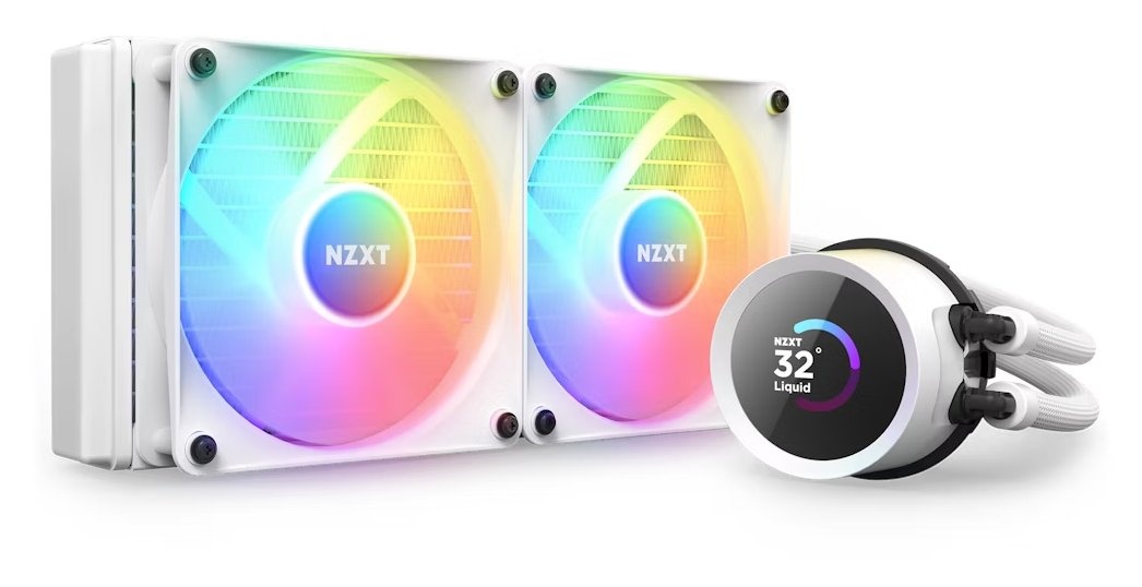 Система жидкостного охлаждения NZXT Kraken Elite 240 RGB белый 120мм алюминий+медь 2800rpm 33db 4-pi