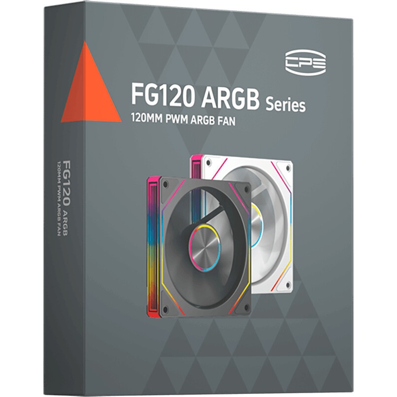 Вентилятор для корпуса PCCooler EF120 ARGB черный, 120 мм, 1500 об/мин, 25.7 дБ, 4 pin