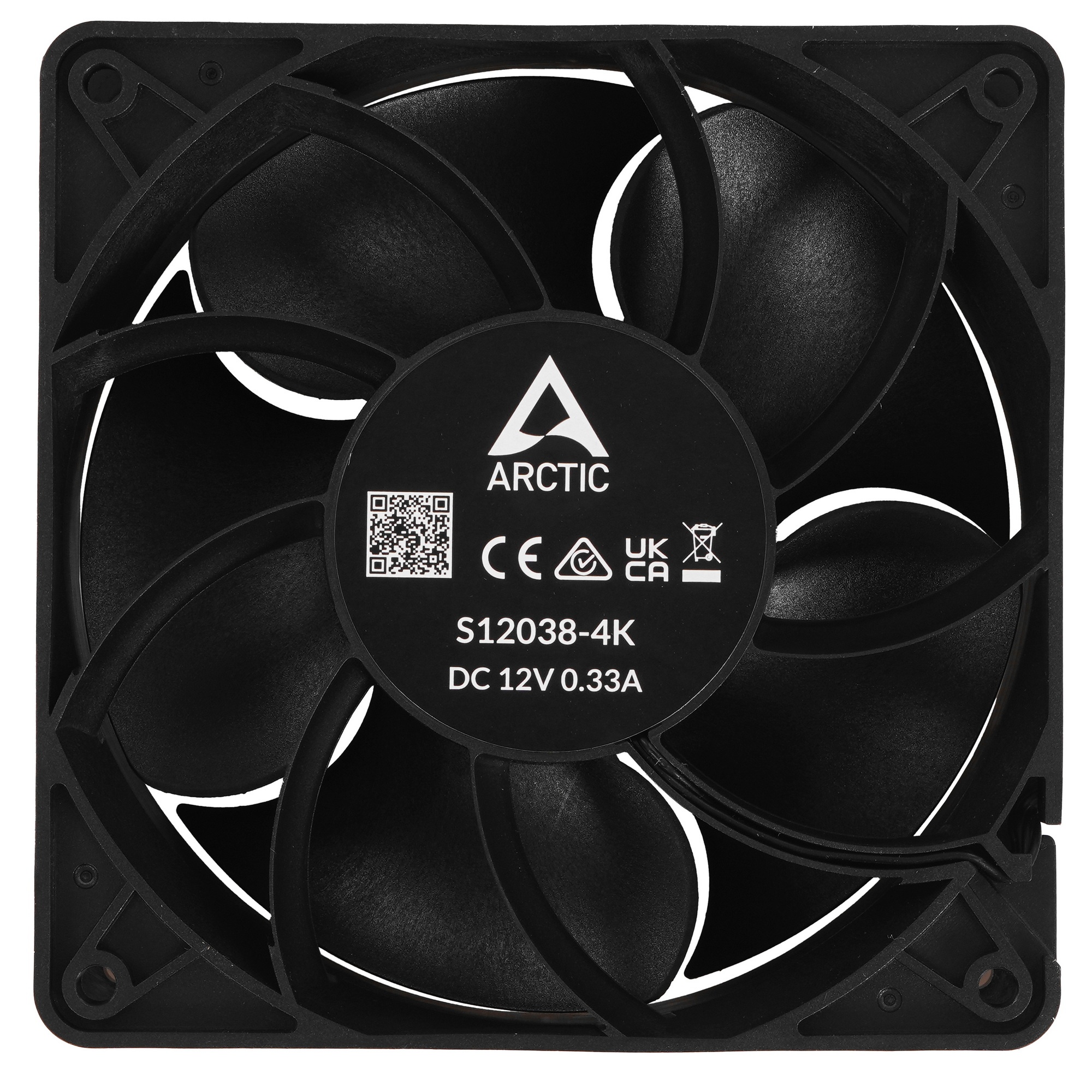Вентилятор для корпуса Arctic S12038-4K черный, 120 мм, 4000 об/мин, 4 pin