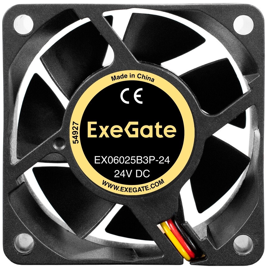 Вентилятор для корпуса ExeGate EX06025B3P-5 черный, 60 мм, 4000 об/мин, 28.9 дБ, 3 pin