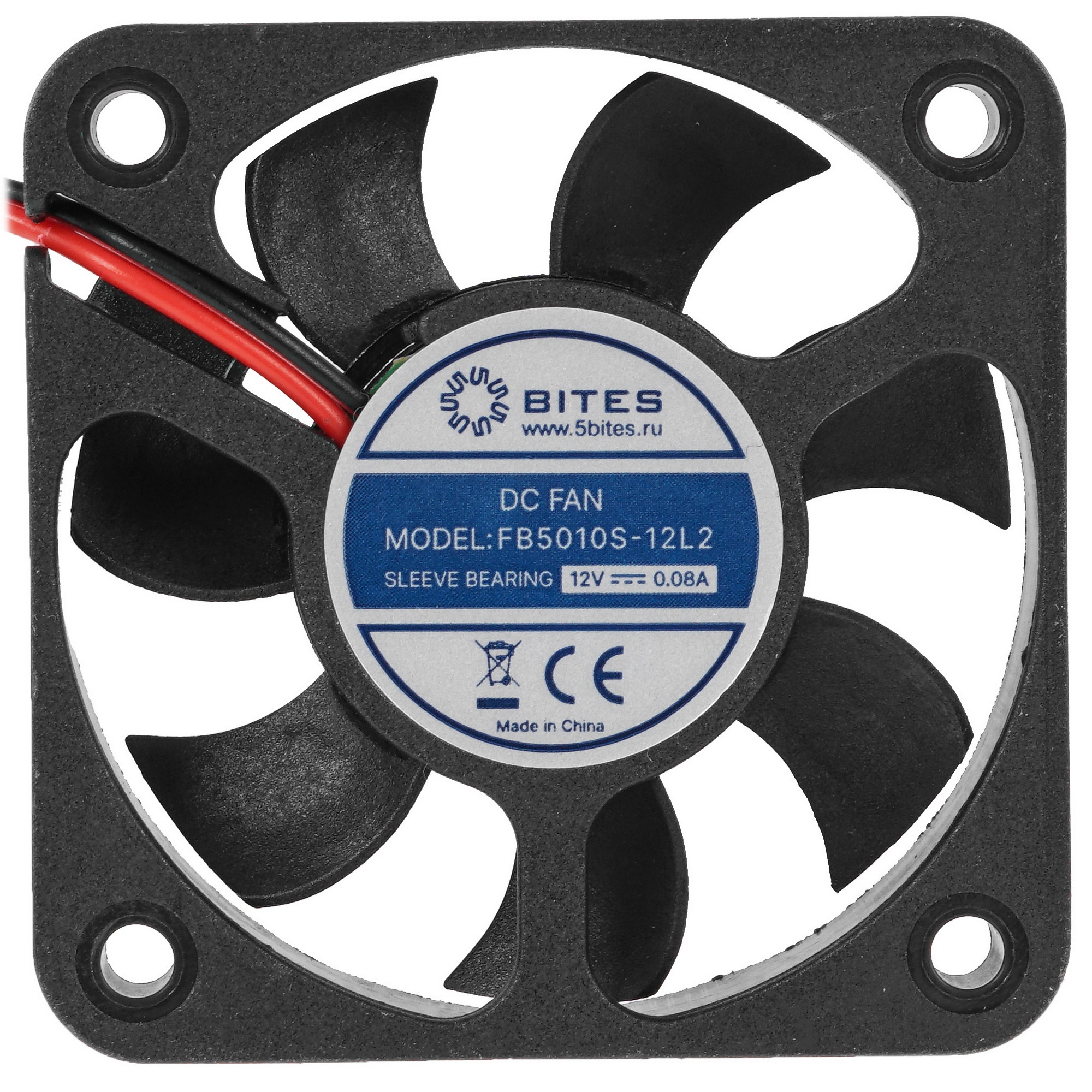 Вентилятор для корпуса 5bites FB5010S-12L2 черный 50мм 4200rpm 24db 2-pin