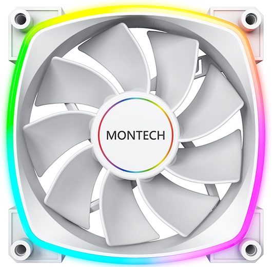 Вентилятор для корпуса MONTECH RX140 PWM белый, 140 мм, 1600 об/мин, 27.9 дБ, 4 pin