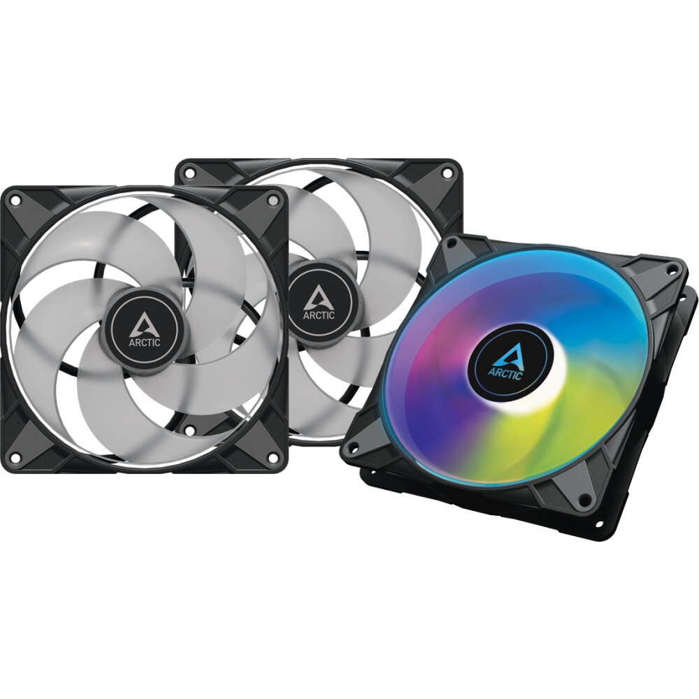 Комплект вентиляторов для корпуса Arctic P14 PWM PST A-RGB (3 шт.) черный, 140 мм, 1900 об/мин, 22.5