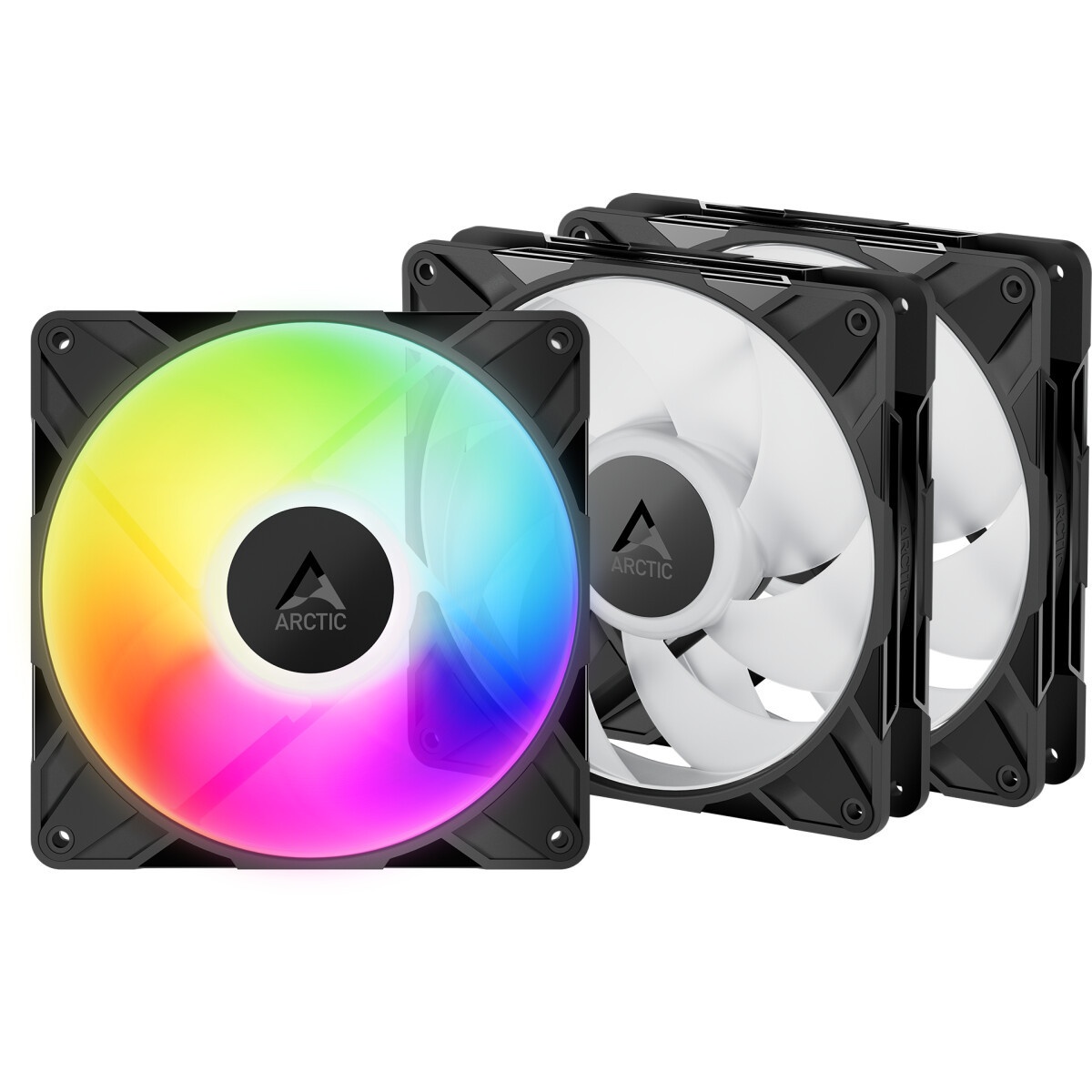 Комплект вентиляторов для корпуса Arctic P14 PWM PST A-RGB (3 шт.) черный, 140 мм, 1900 об/мин, 22.5