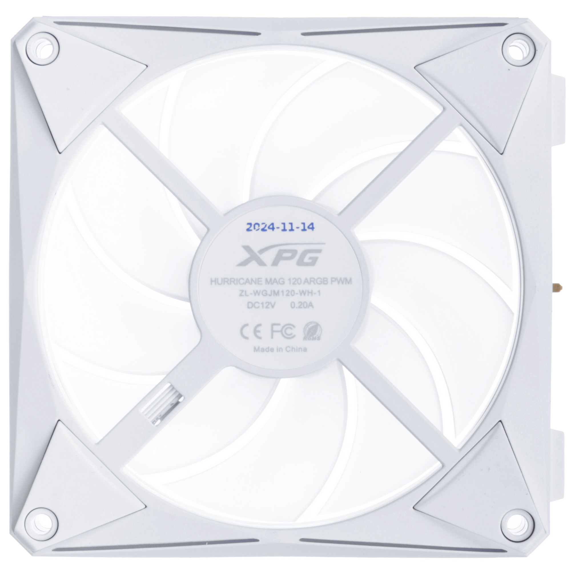 Вентилятор XPG HURRICANE 120 ARGB PWM, белый 120мм 2000rpm 18.17db 4-pin