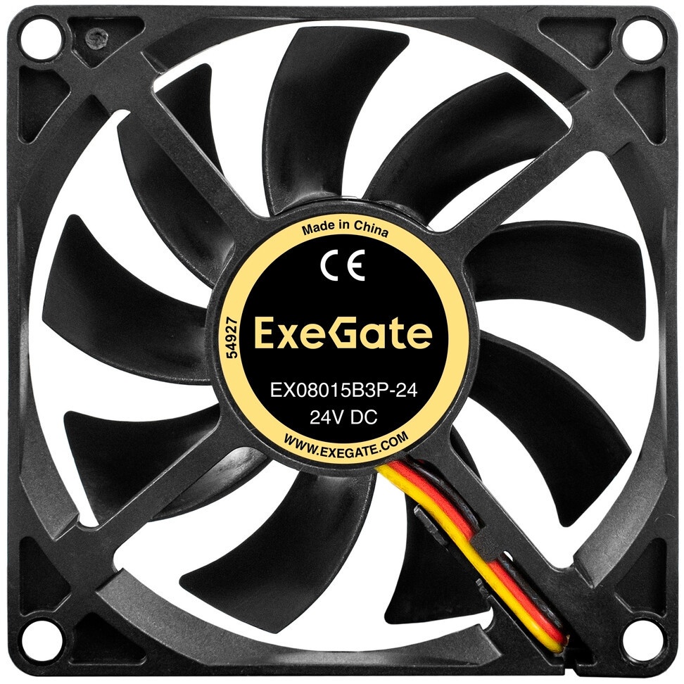 Вентилятор для корпуса ExeGate ExtraPower EP08015B3P черный, 80 мм, 2600 об/мин, 26 дБ, 3 pin