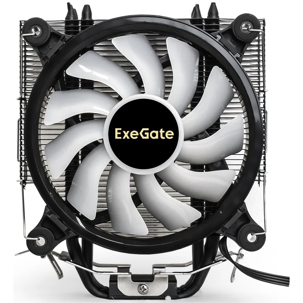 Кулер для процессора ExeGate Dark Magic EXX400V2-PWM.RGB серебристый, 120 мм, алюминий/медь, 2100 об