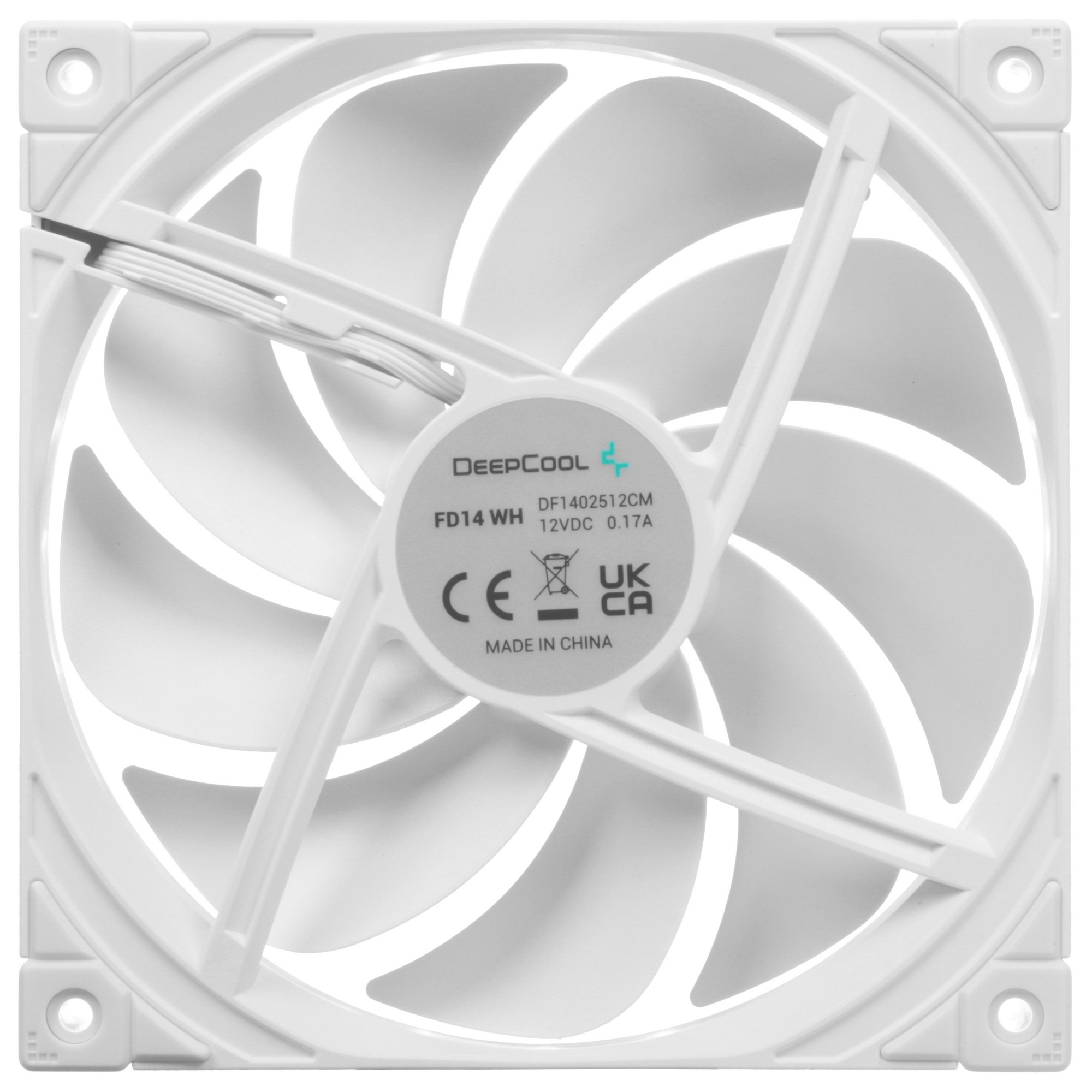 Вентилятор для корпуса DEEPCOOL FD14 белый, 140 мм, 1650 об/мин, 25.6 дБ, 4 pin