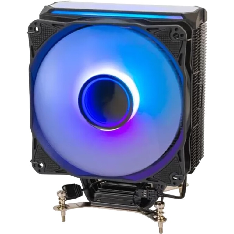 Кулер для процессора Eurocase 6PI120ARGB черный, 120 мм, алюминий/медь, 1800 об/мин, 36 дБ, 4 pin, 2