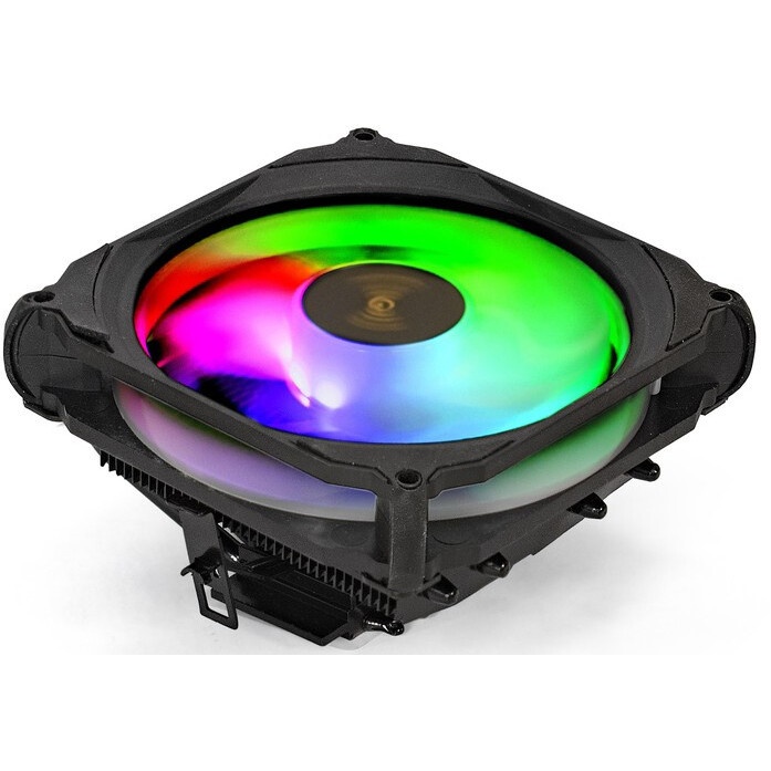 Кулер для процессора ExeGate Wizard EXX400V2-PWM.FRGB серебристый, 120 мм, алюминий/медь, 2400 об/ми