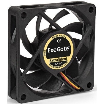 Вентилятор для корпуса ExeGate ExtraPower EP07015S2P черный, 70 мм, 3000 об/мин, 27 дБ, 2 pin