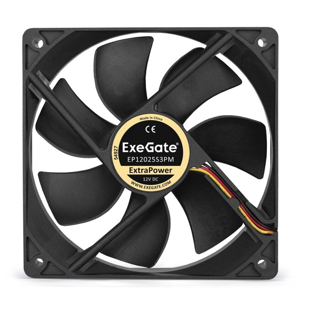 Вентилятор для корпуса ExeGate EX12025S3P черный, 120 мм, 1500 об/мин, 24 дБ, 3 pin