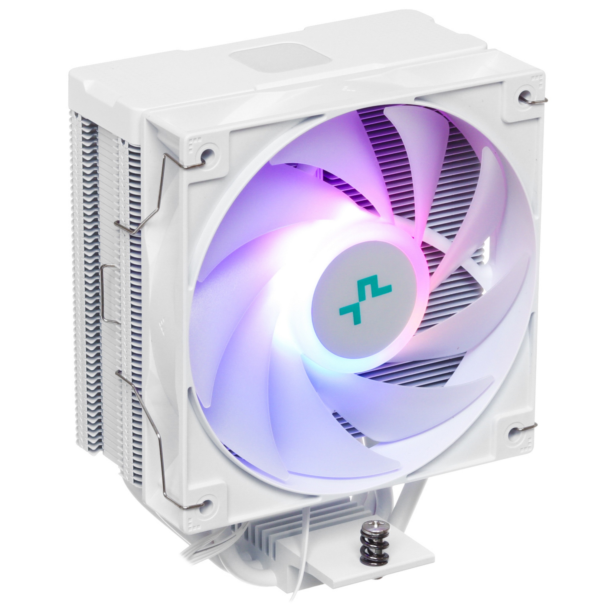Кулер для процессора DEEPCOOL AG400 DIGITAL WH ARGB белый, 120 мм, алюминий/медь, 2100 об/мин, 31.6