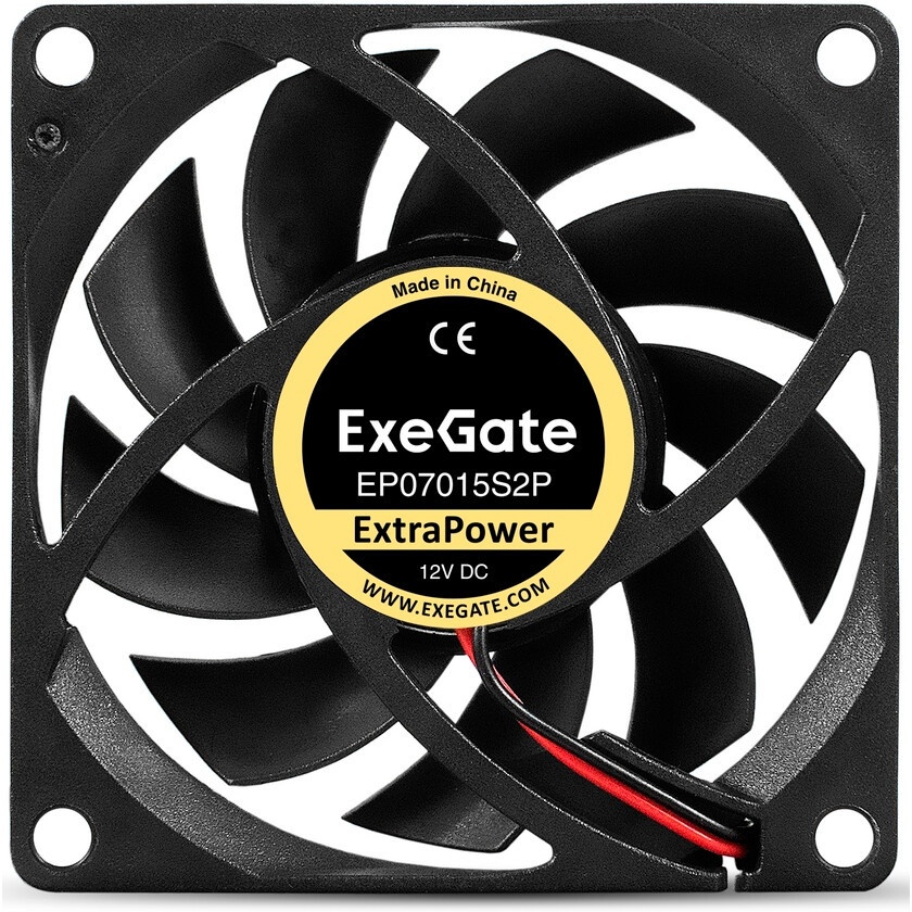 Вентилятор для корпуса ExeGate EX07015B3P черный, 70 мм, 3000 об/мин, 27 дБ, 3 pin