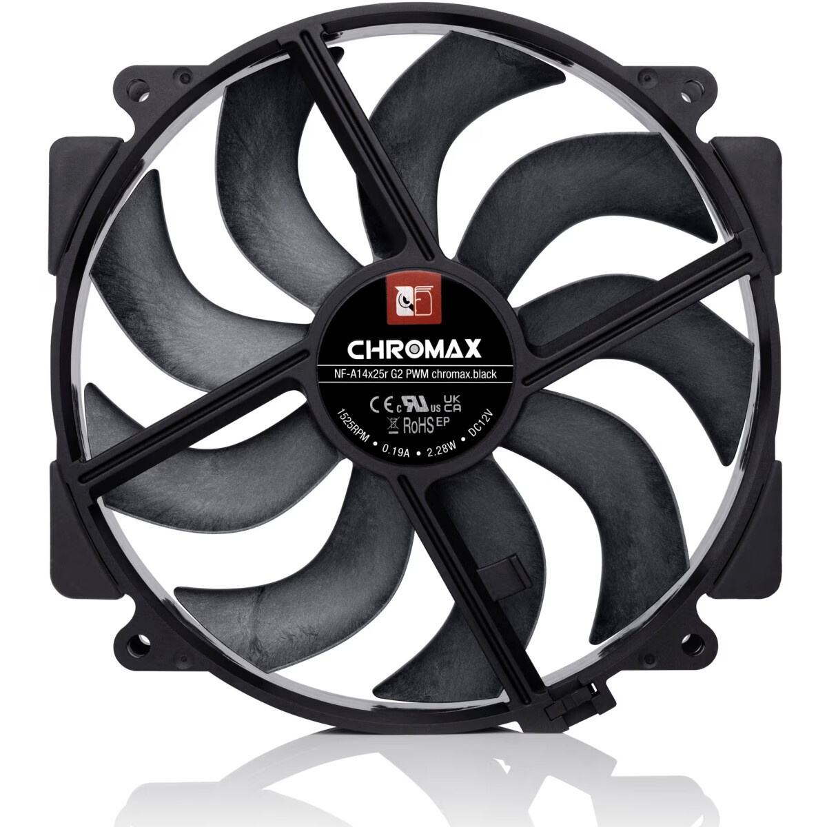 Вентилятор для корпуса ExeGate EX14025S4P-PWM черный, 140 мм, 1200 об/мин, 24 дБ, 4 pin