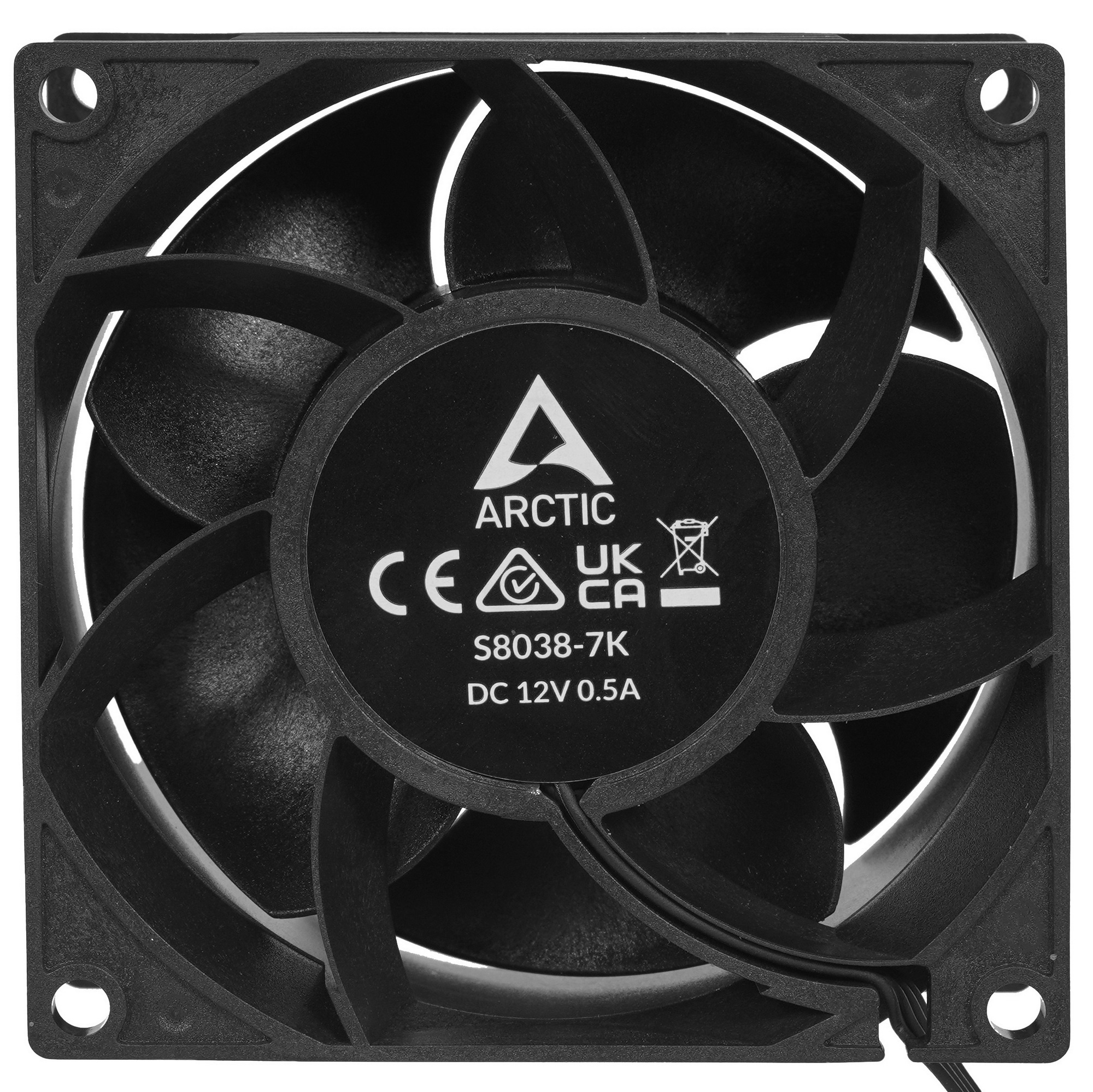 Комплект вентиляторов для корпуса Arctic S8038-7K (4 Pack) черный, 80 мм, 7000 об/мин, 4 pin