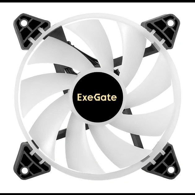 Вентилятор для корпуса ExeGate EX12025H3P4PYH-PWM.ARGB черный/белый, 120 мм, 1800 об/мин, 26 дБ, 4 p