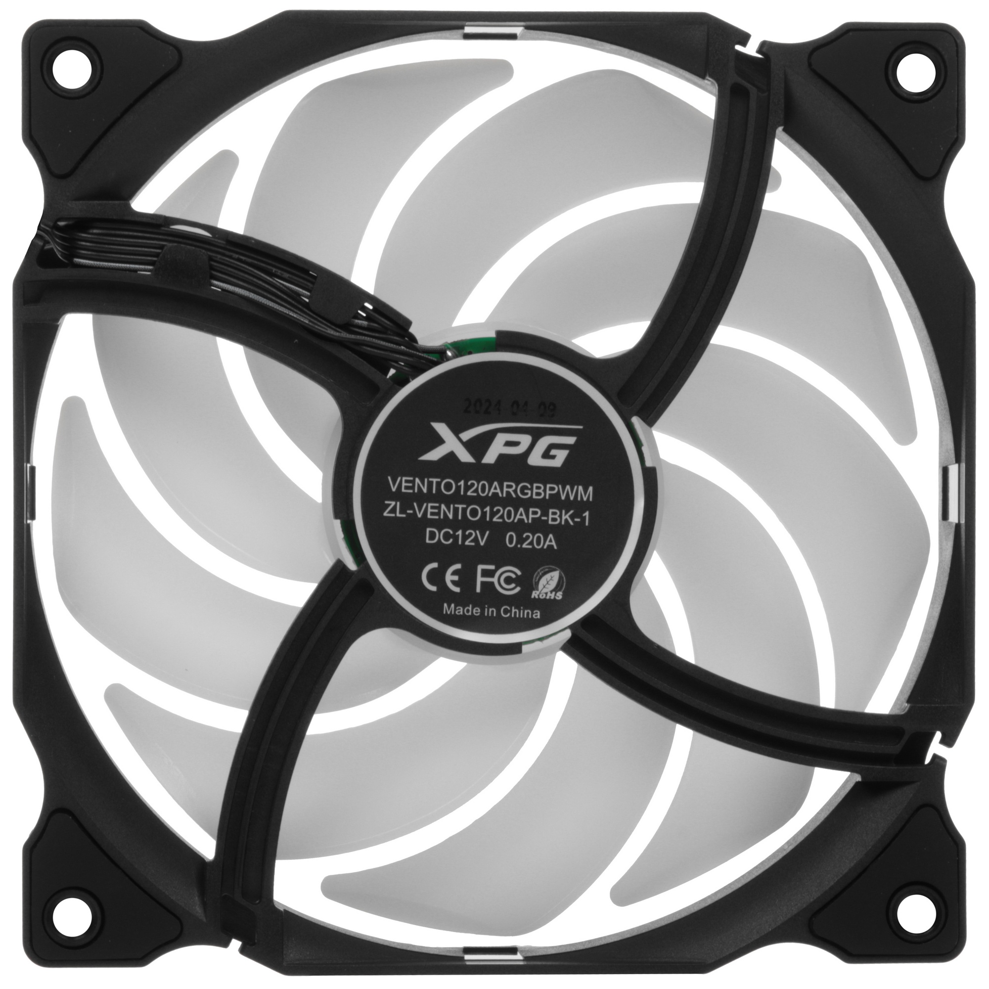 Комплект вентиляторов для корпуса ADATA XPG VENTO 120 ARGB PWM черный, 120 мм, 1850 об/мин, 21 дБ, 4