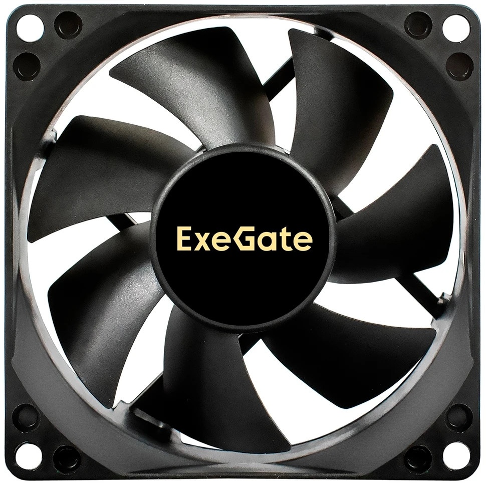 Вентилятор для корпуса ExeGate EX08025B3P черный, 80 мм, 2000 об/мин, 19 дБ, 3 pin