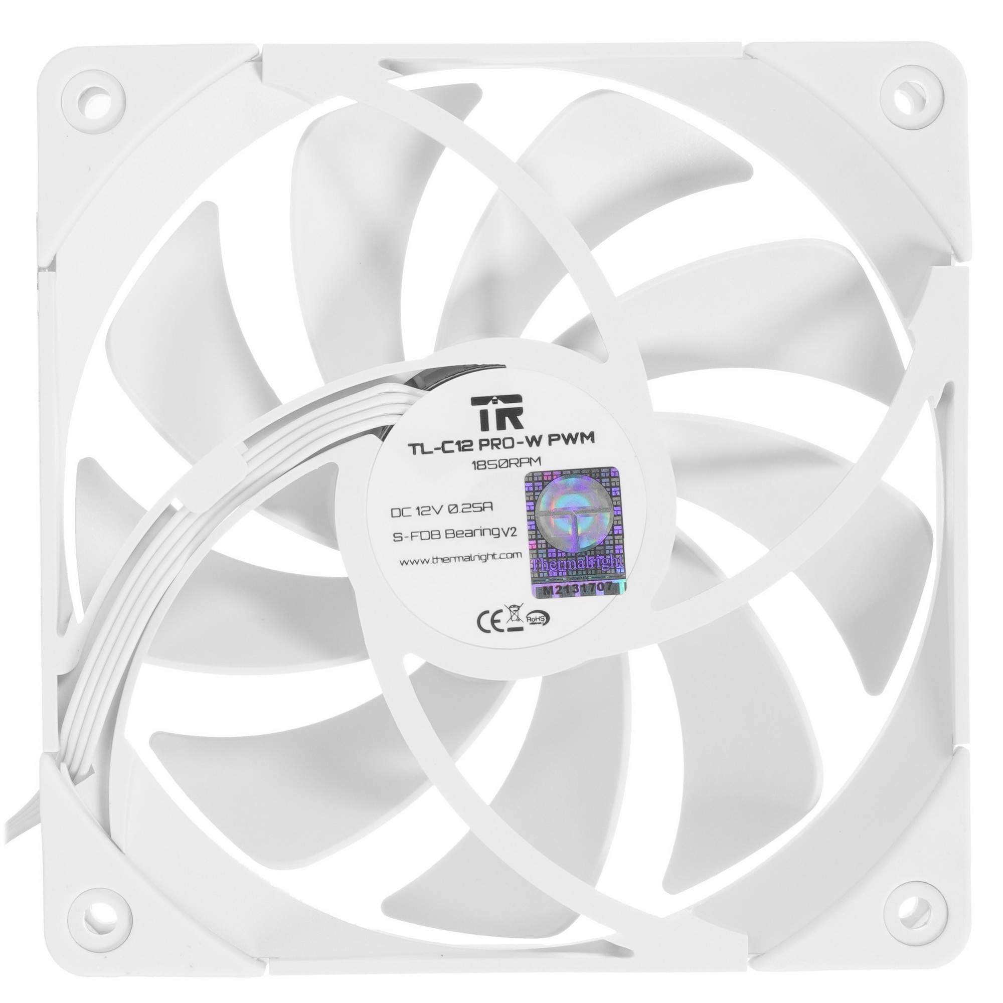 Вентилятор для корпуса Thermalright TL-C12 PRO-W белый, 120 мм, 1850 об/мин, 29.6 дБ, 4 pin