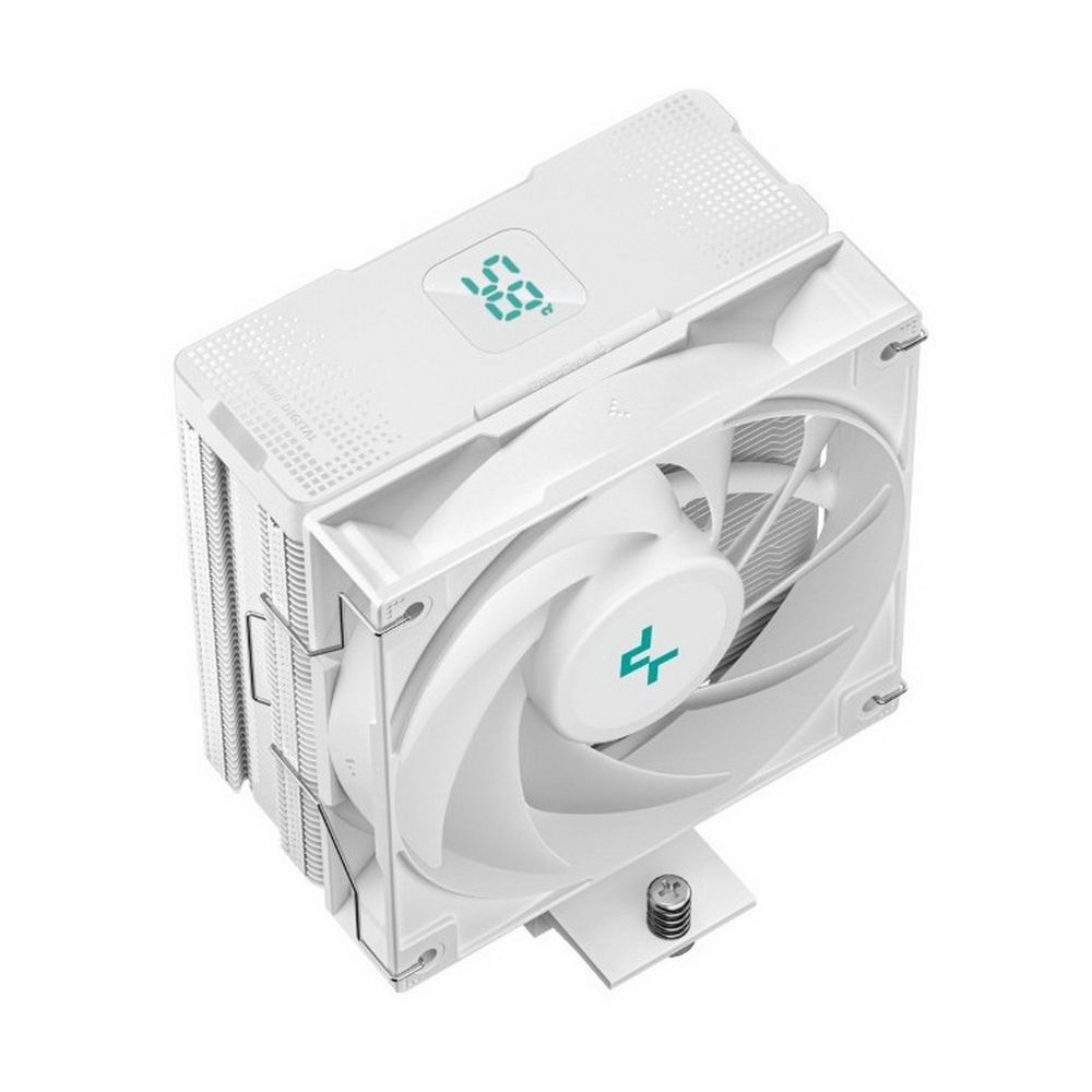 Кулер для процессора DEEPCOOL AG400 DIGITAL WH белый, 120 мм, алюминий/медь, 2100 об/мин, 31.6 дБ, 4