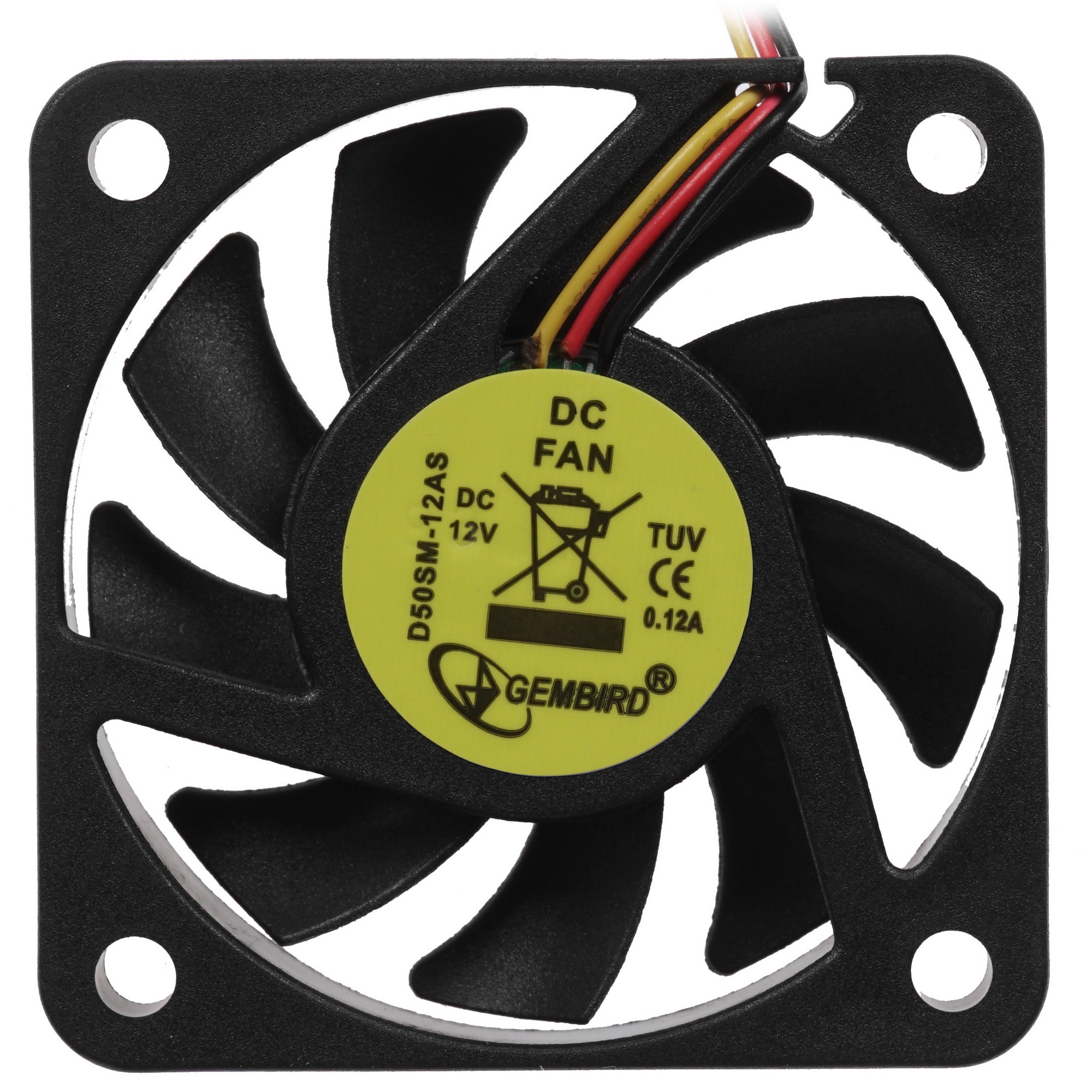 Вентилятор Gembird D50SM-12AS черный 50мм 4500rpm 24db 3-pin 827