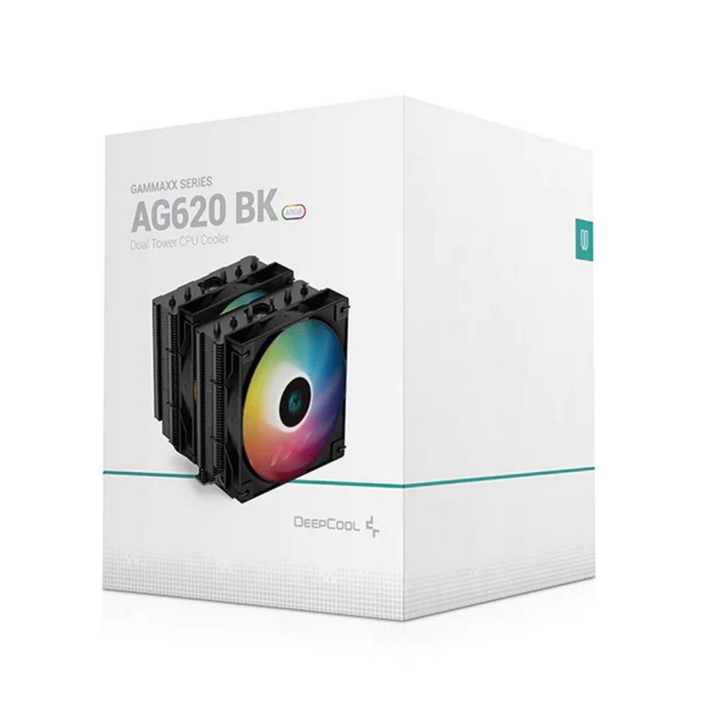 Кулер для процессора DEEPCOOL AG620 BK ARGB черный, 120 мм, алюминий/медь, 1850 об/мин, 29.4 дБ, 4 p