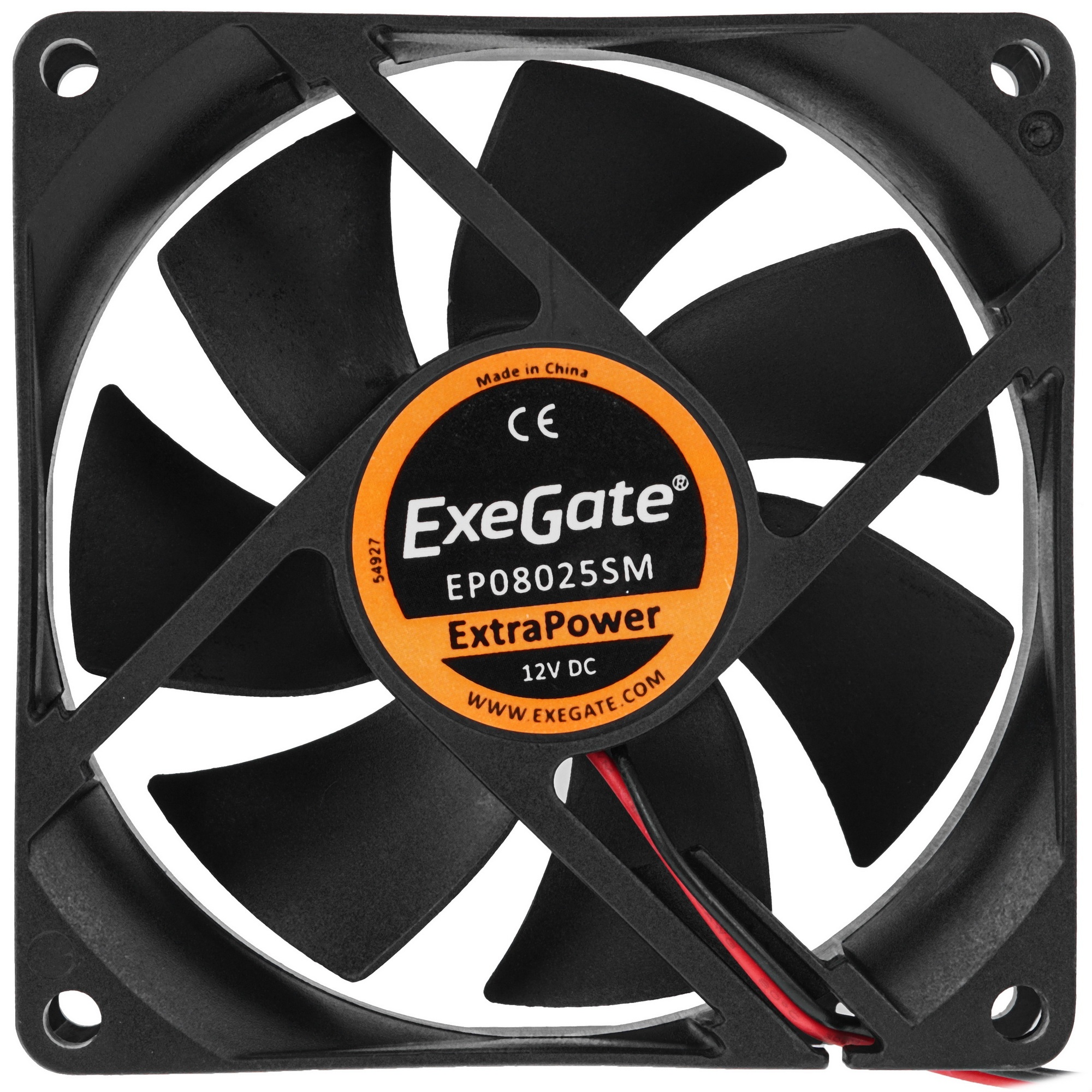 Вентилятор для корпуса ExeGate ExtraPower EP08025SM черный, 80 мм, 2500 об/мин, 25.5 дБ, 2 pin