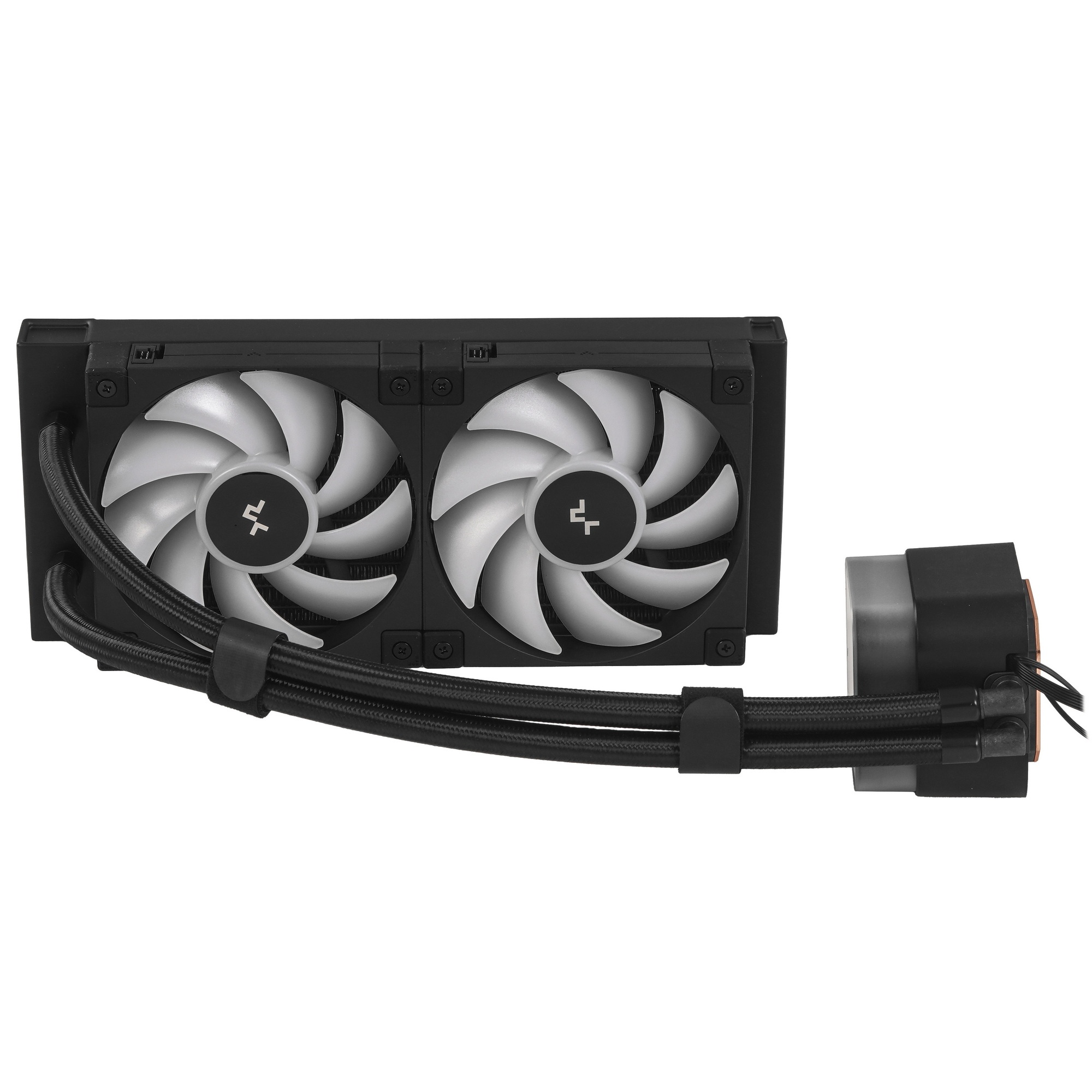Система жидкостного охлаждения DEEPCOOL LQ240 черный, 120 мм, алюминий, 2400 об/мин, 38.71 дБ, 3 pin