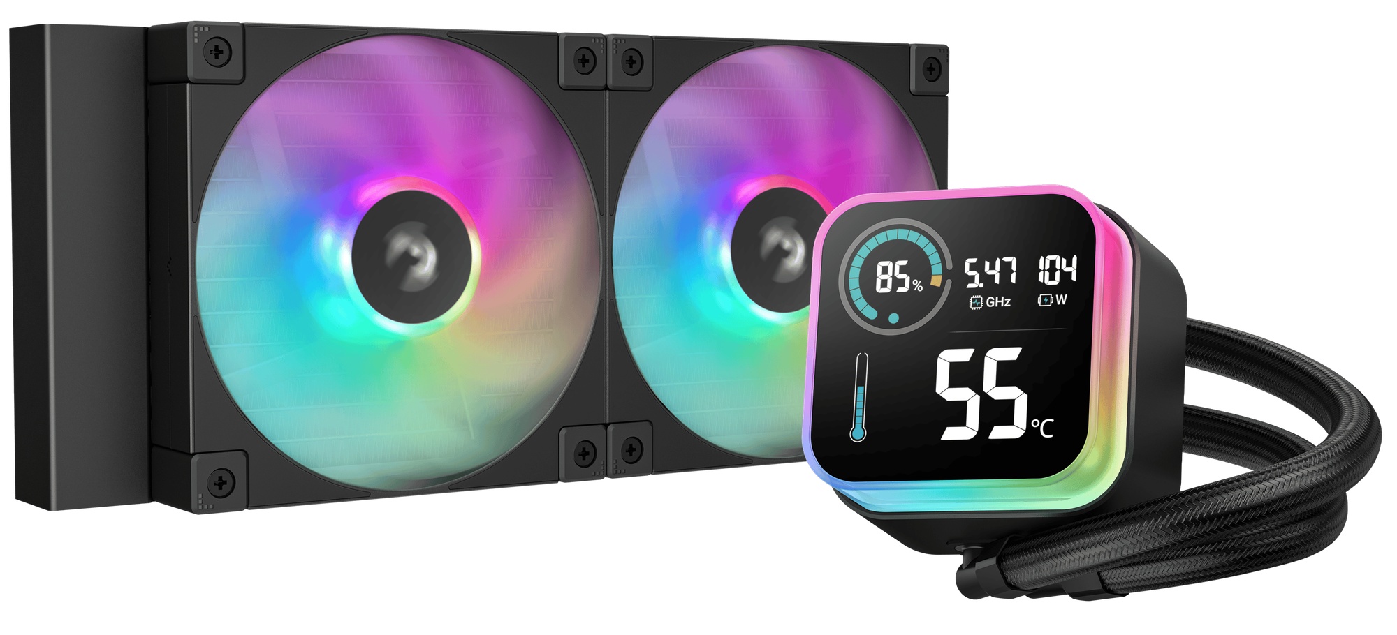 Система жидкостного охлаждения DEEPCOOL LQ240 черный, 120 мм, алюминий, 2400 об/мин, 38.71 дБ, 3 pin