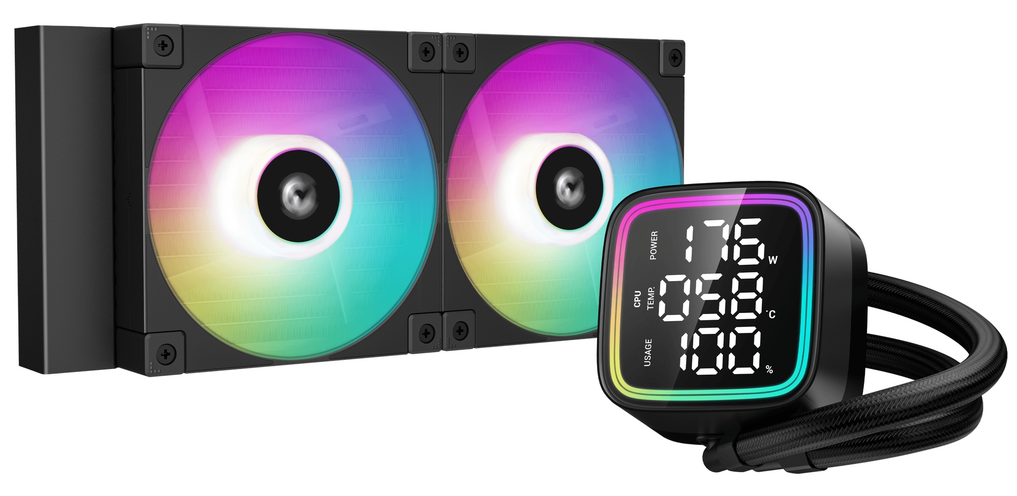 Система жидкостного охлаждения DEEPCOOL LD240 черный, 120 мм, алюминий/медь, 2400 об/мин, 38.71 дБ,