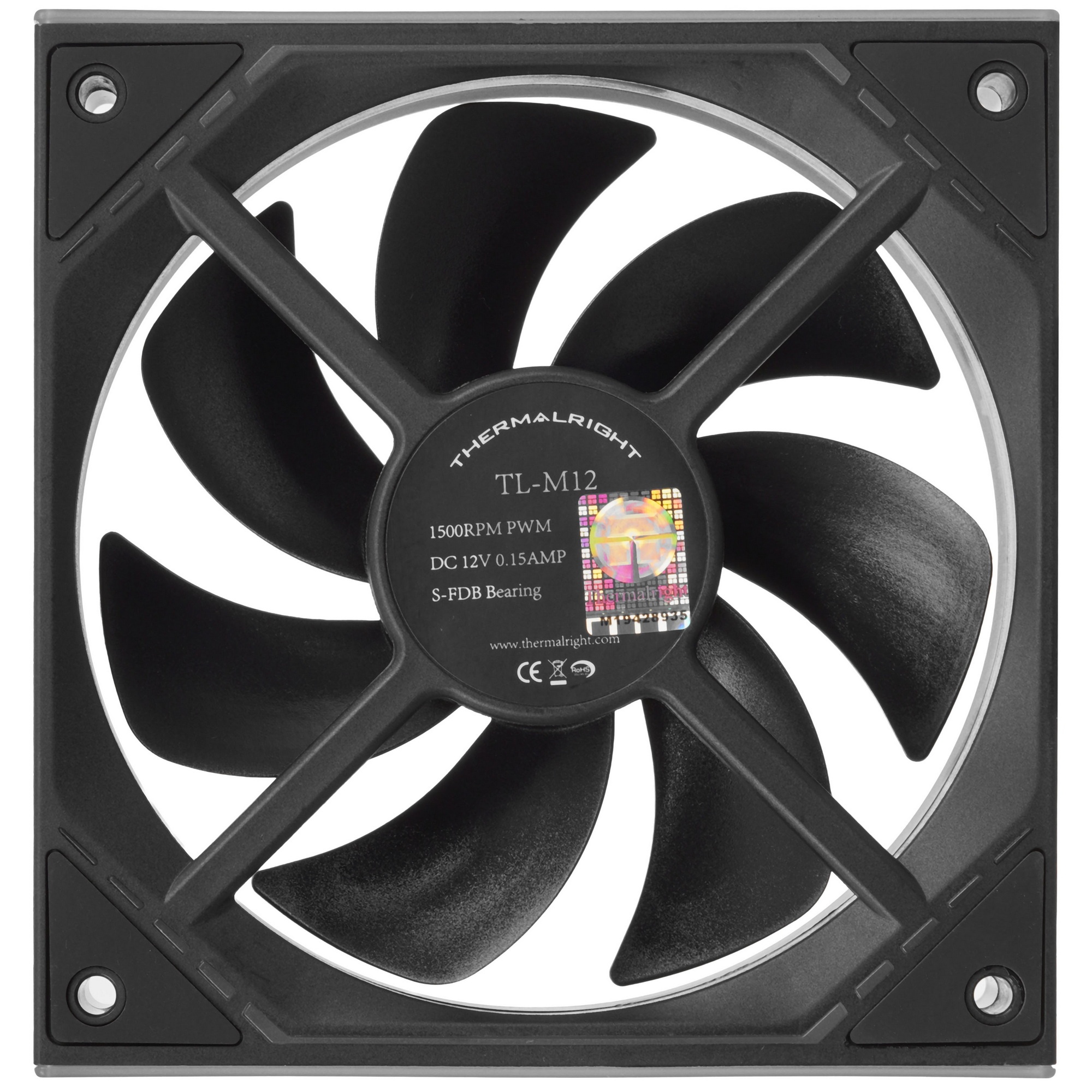 Вентилятор Thermalright TL-M12 ARGB черный 4-pin 23.2dB 175gr Ret