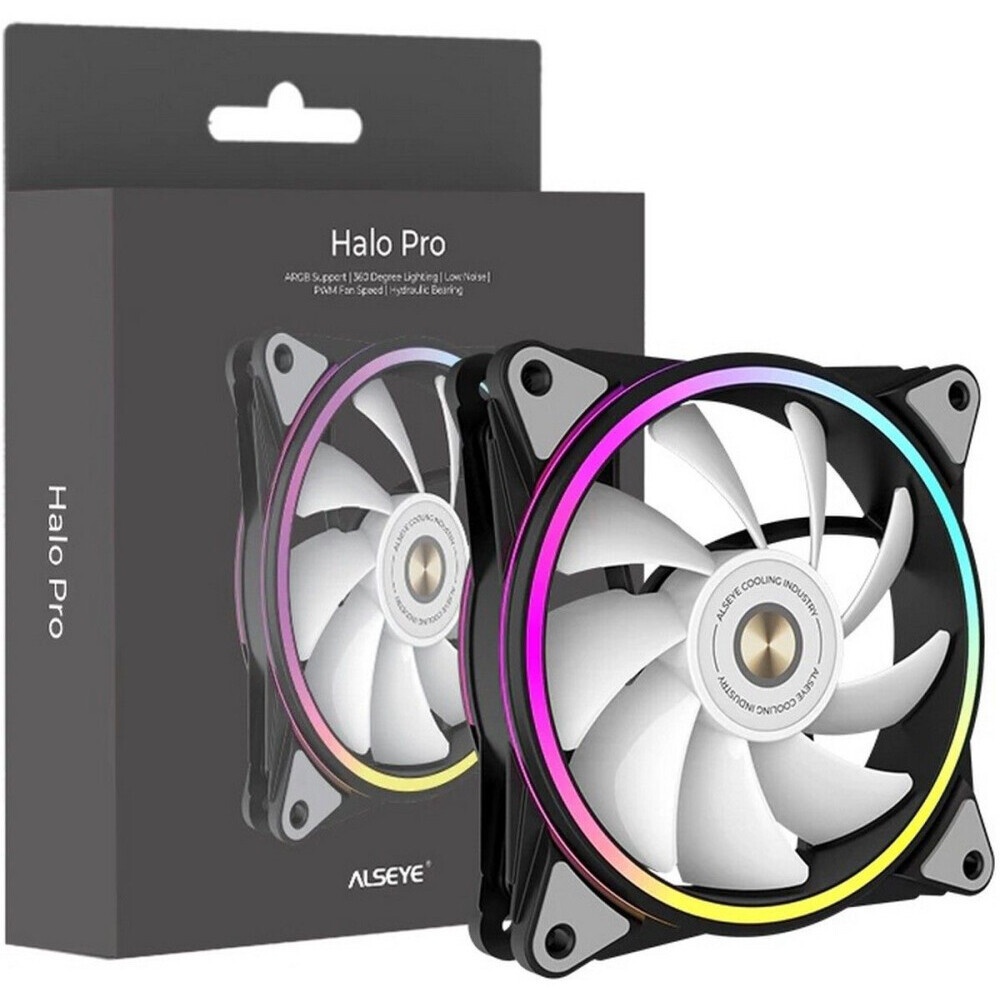 Вентилятор для корпуса Alseye Mirror-W-P белый, 120 мм, 2000 об/мин, 35.2 дБ, 4 pin
