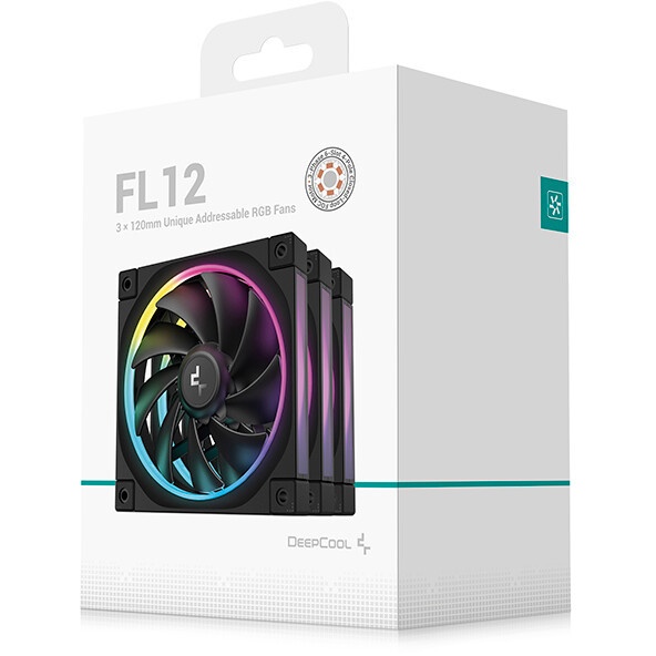 Комплект вентиляторов для корпуса DEEPCOOL CF120-3 IN 1 черный, 120 мм, 1500 об/мин, 27 дБ, 4 pin