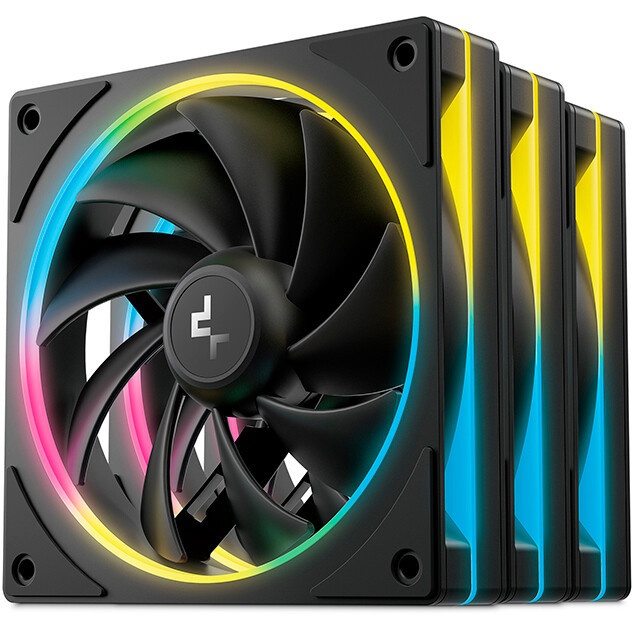 Комплект вентиляторов для корпуса DEEPCOOL CF120-3 IN 1 черный, 120 мм, 1500 об/мин, 27 дБ, 4 pin
