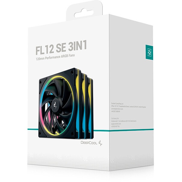 Комплект вентиляторов для корпуса DEEPCOOL CF120-3 IN 1 черный, 120 мм, 1500 об/мин, 27 дБ, 4 pin