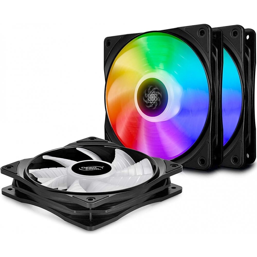 Комплект вентиляторов для корпуса DEEPCOOL CF120-3 IN 1 черный, 120 мм, 1500 об/мин, 27 дБ, 4 pin