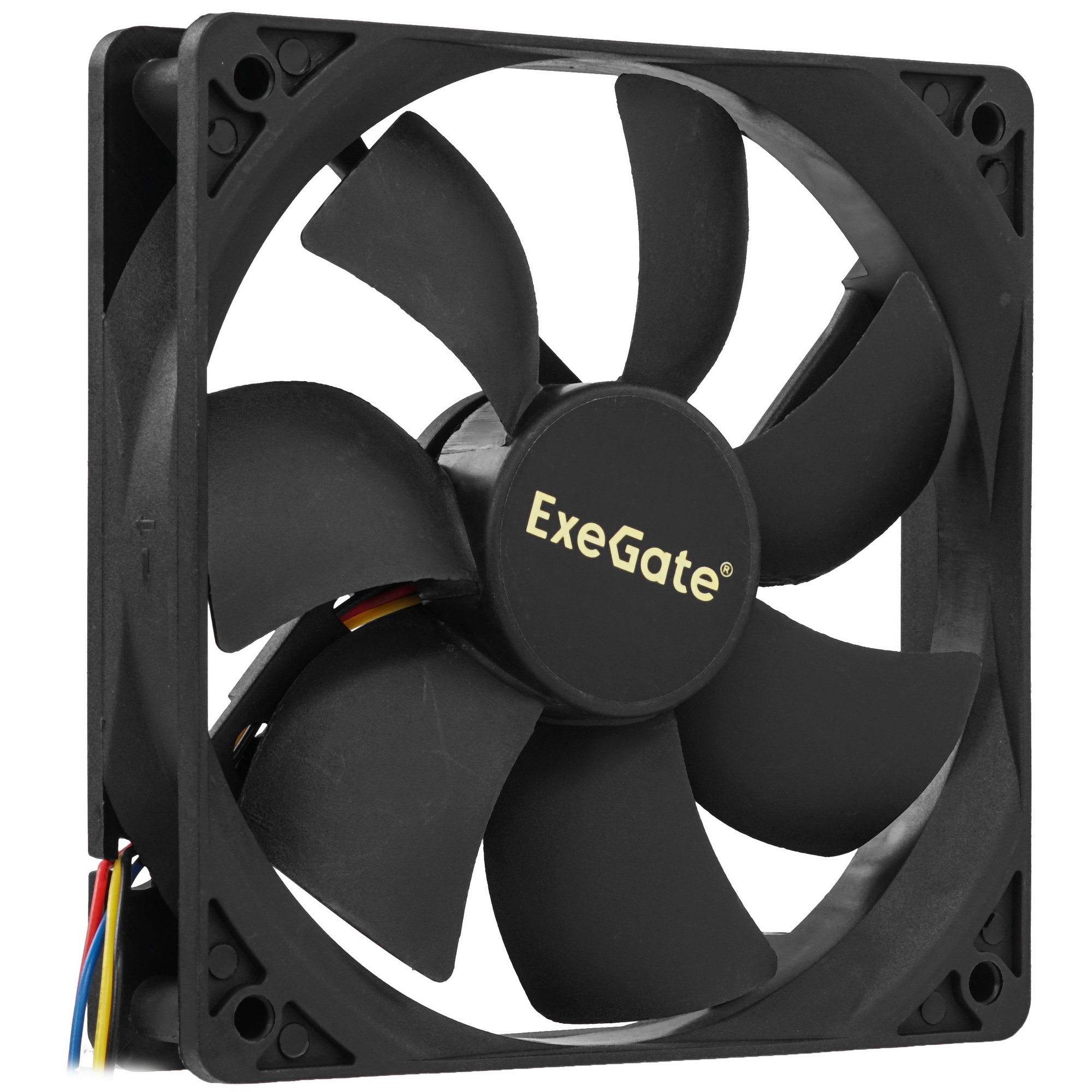 Вентилятор для корпуса ExeGate E12025S4P-PWM черный, 120 мм, 1500 об/мин, 25 дБ, 4 pin