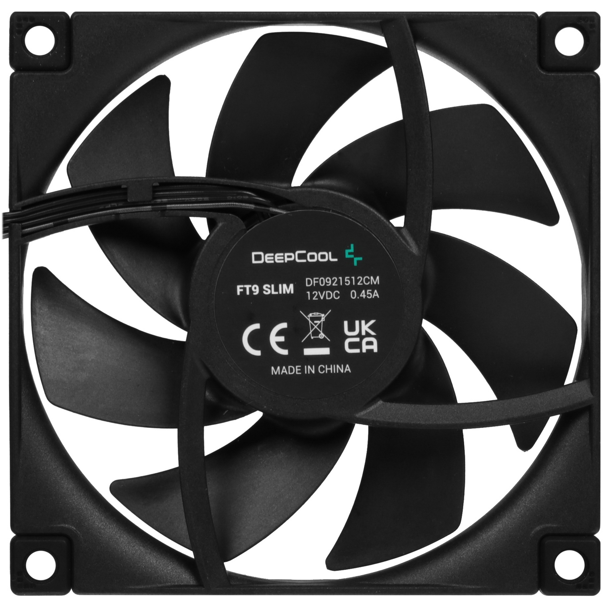 Вентилятор для корпуса DEEPCOOL FT9 SLIM черный, 92 мм, 2950 об/мин, 23.2 дБ, 4 pin