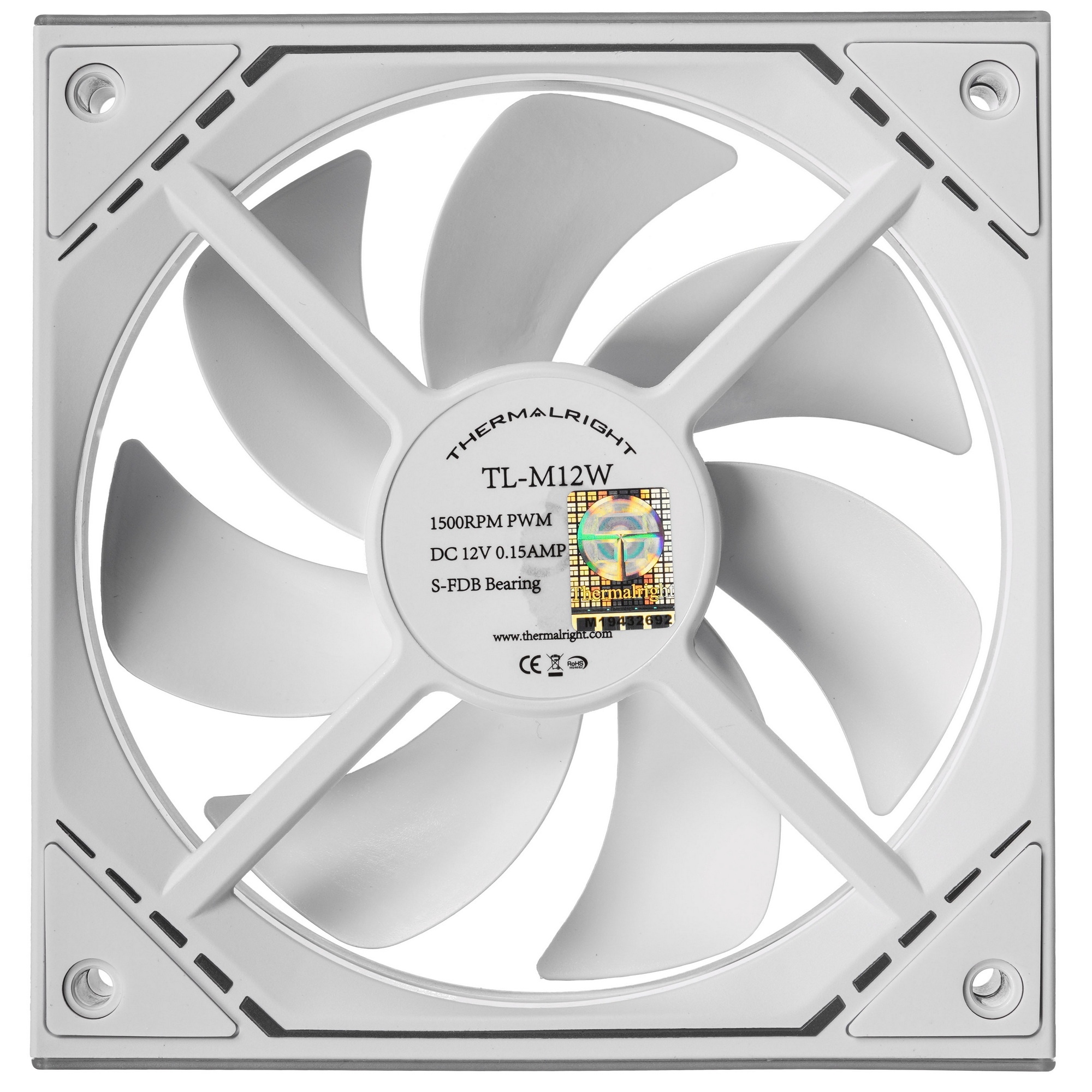 Вентилятор Thermalright TL-M12W ARGB белый 4-pin 23.2dB 175gr Ret