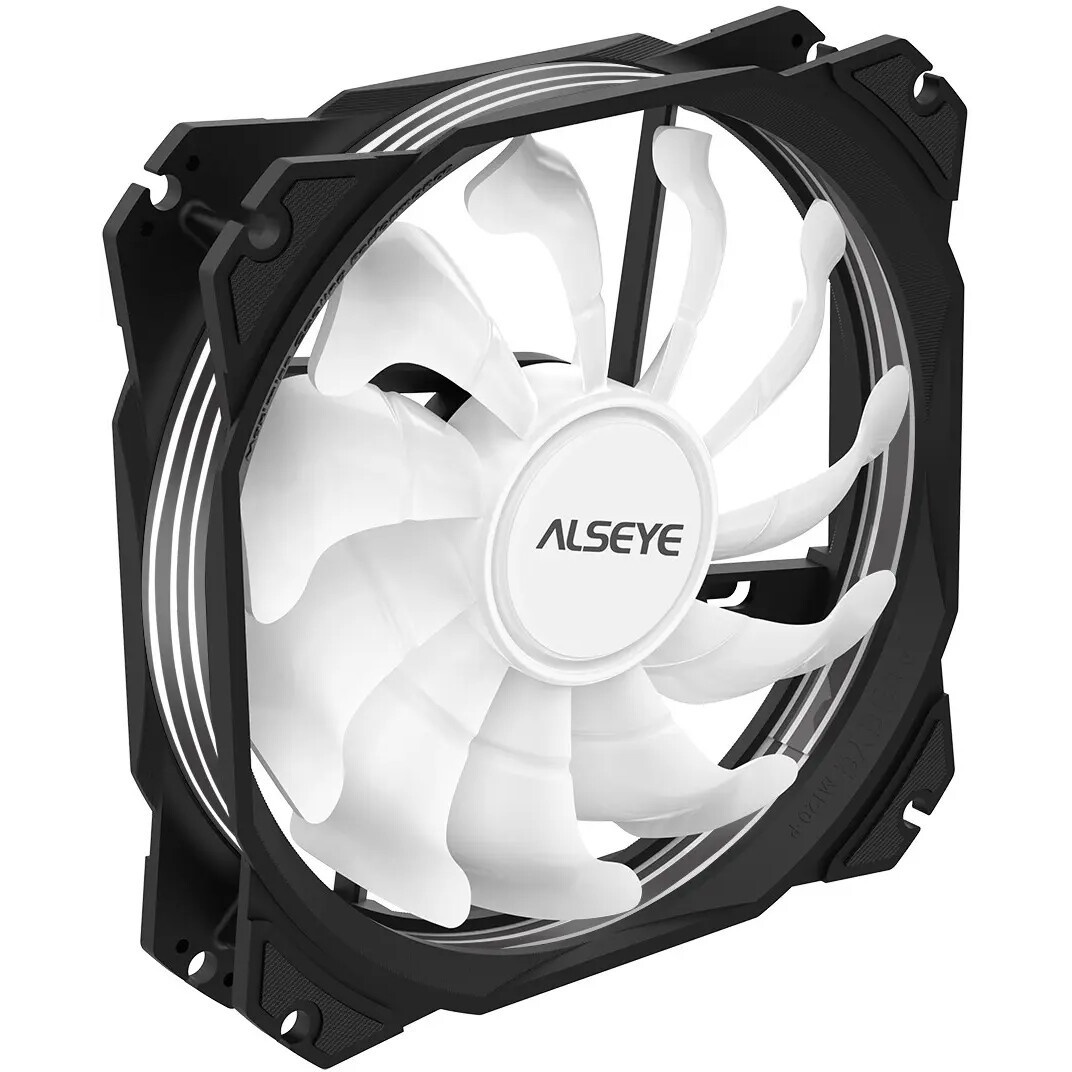 Вентилятор для корпуса Alseye M120-PB-A черный, 120 мм, 1700 об/мин, 35.8 дБ, 4 pin