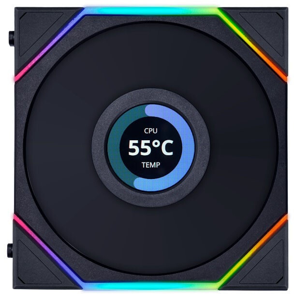 Корпусный вентилятор LIAN LI UNI FAN TL LCD (3pcs) G99.12TLLCD3B.00 черный 120мм 1900rpm 27db 7-pin
