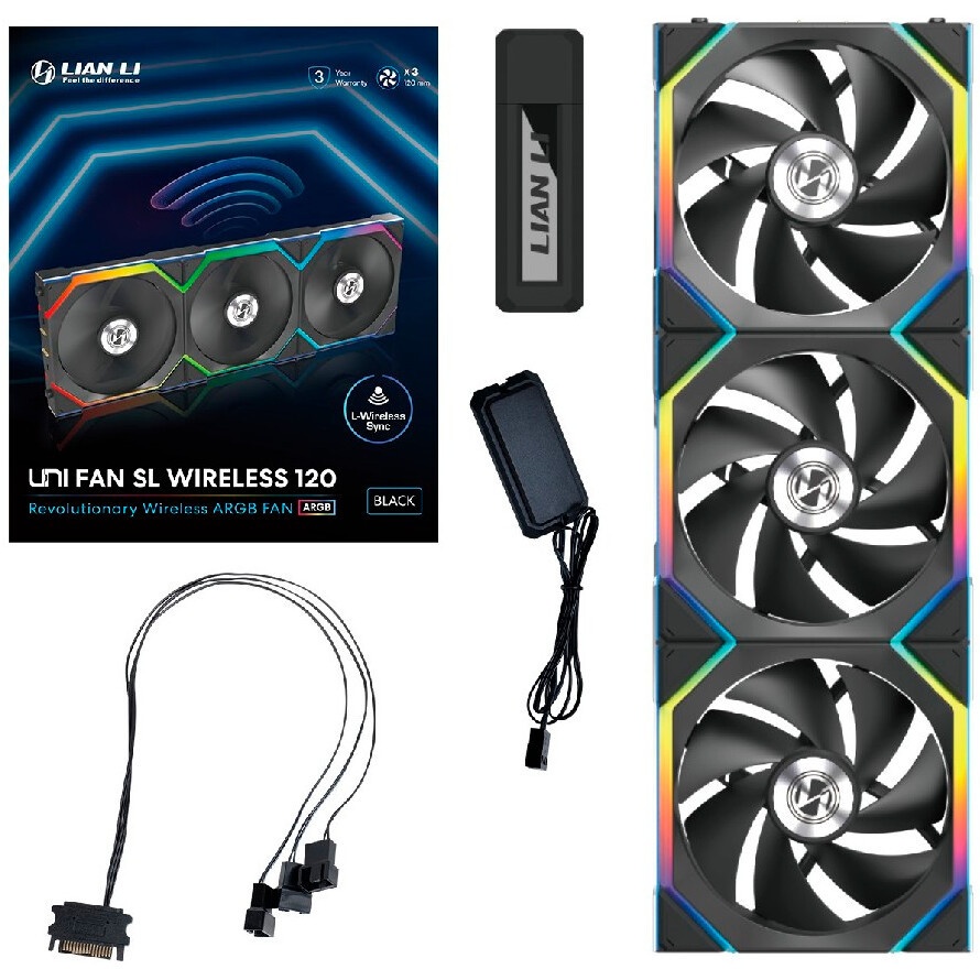 Корпусный вентилятор LIAN LI UNI FAN TL LCD (3pcs) G99.12TLLCD3B.00 черный 120мм 1900rpm 27db 7-pin